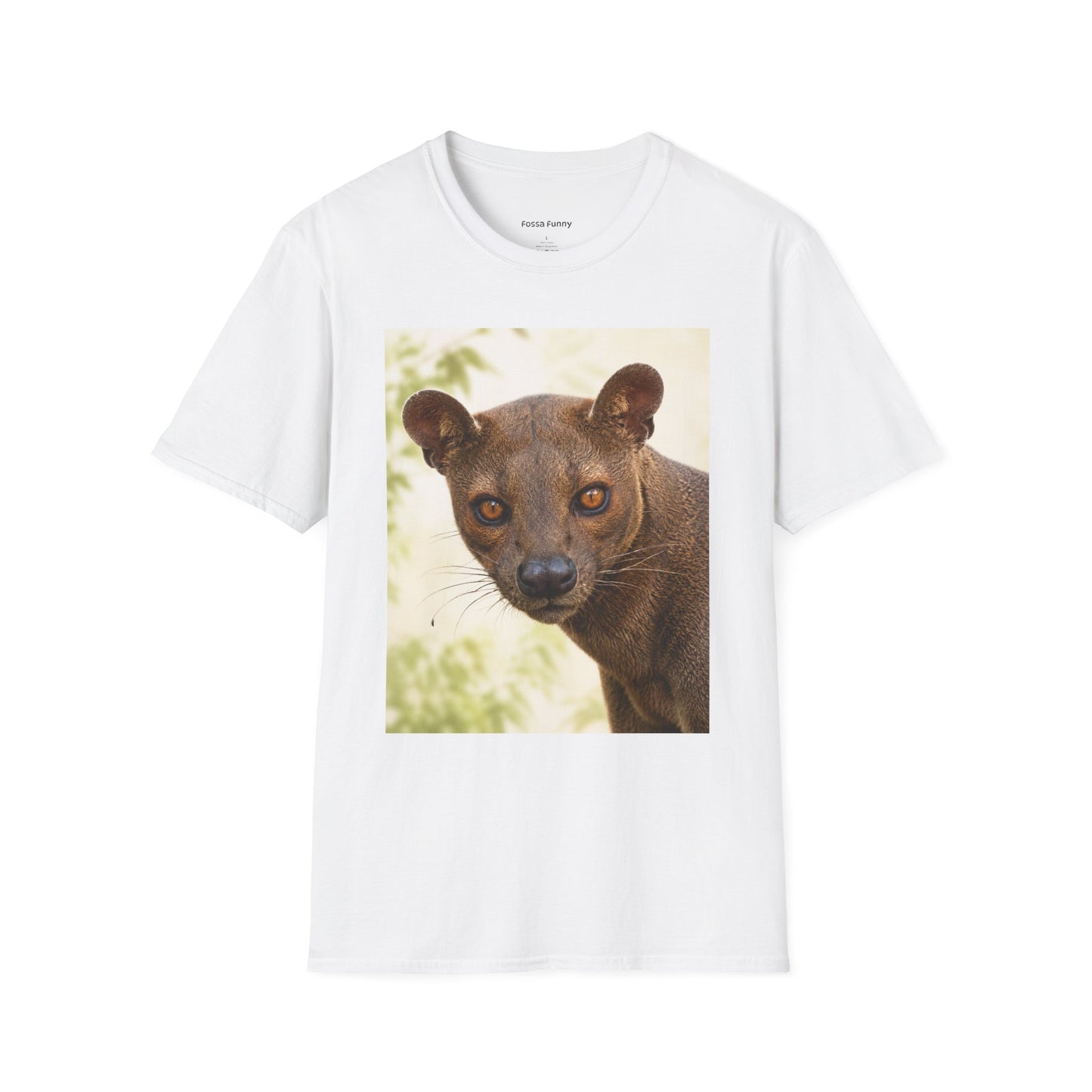 Realistic Fossa Portrait T-Shirt — Madagascar Wildlife Graphic Tee