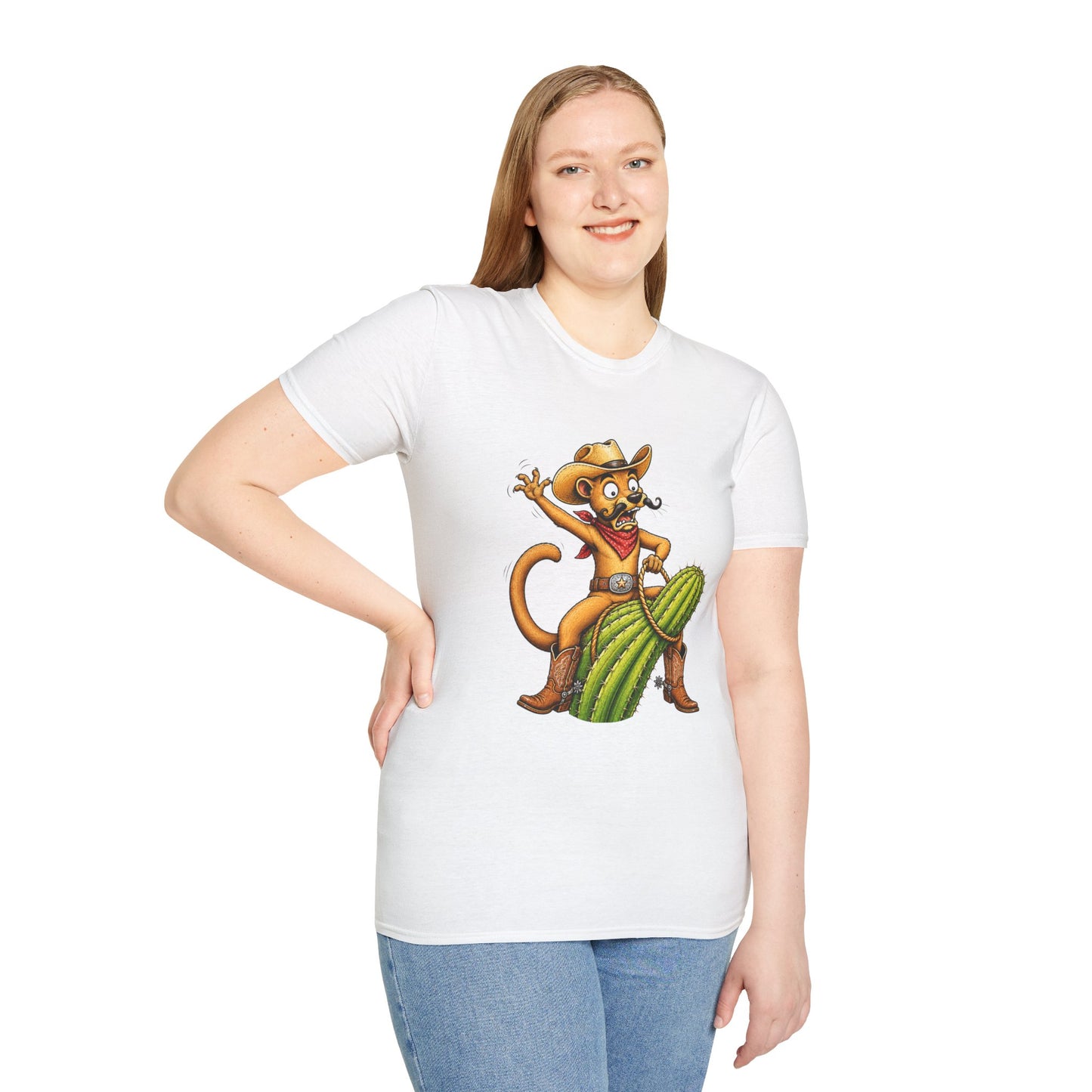 Fossa Cowboy T-Shirt — Funny Western Fossa Riding Cactus Tee