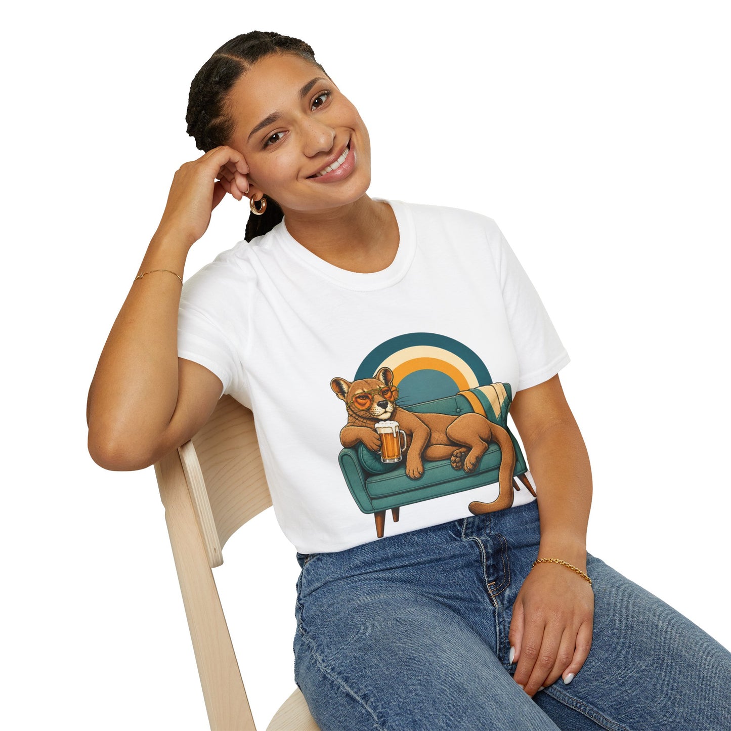 Lazy Fossa T-Shirt — Retro Fossa on Sofa Graphic Tee