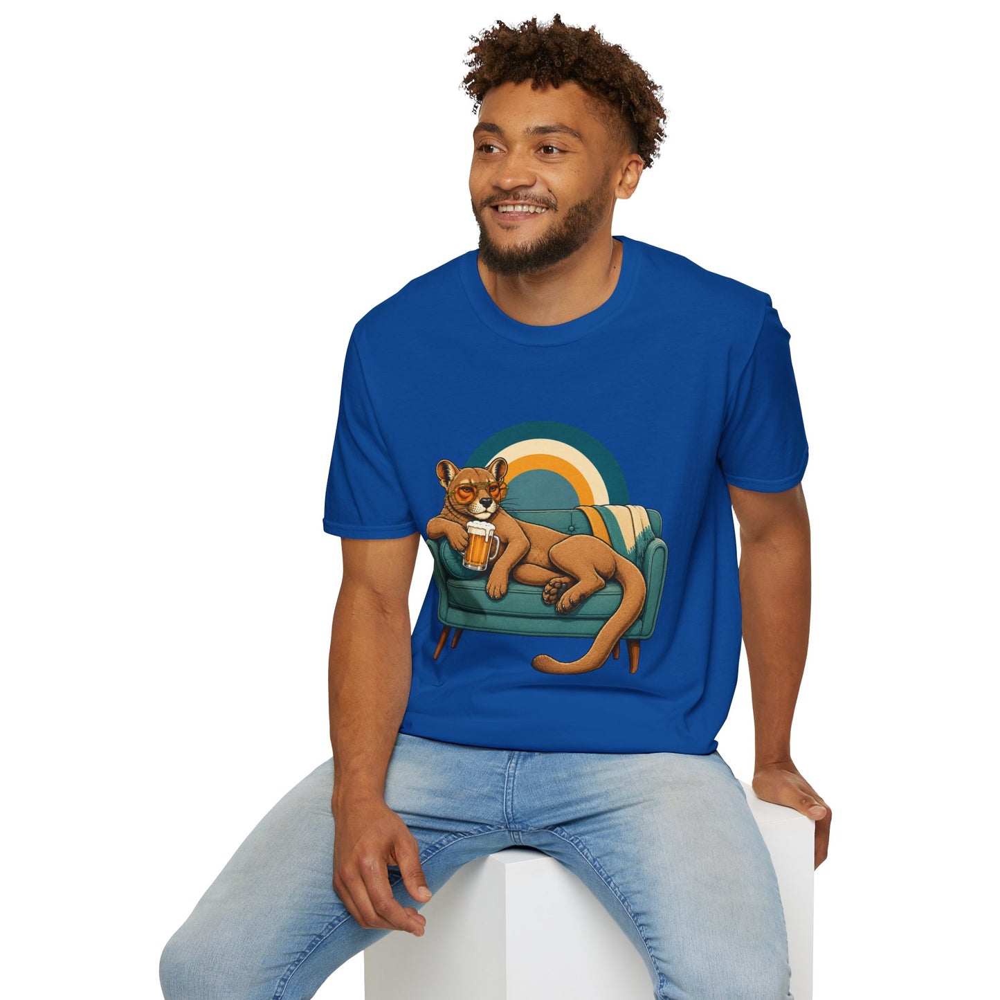 Lazy Fossa T-Shirt — Retro Fossa on Sofa Graphic Tee