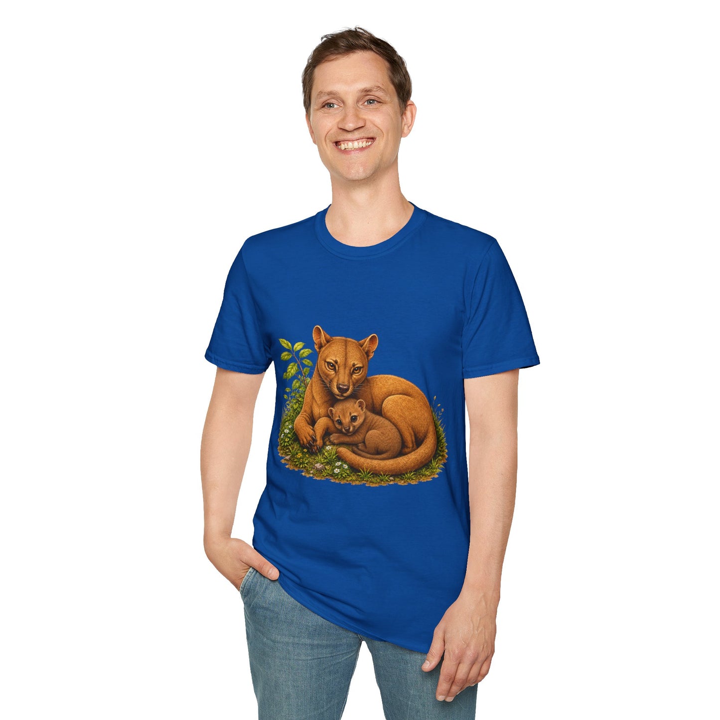 Protective Mama Fossa T-Shirt — A soft and heartwarming design celebrating the love between a mother and her baby