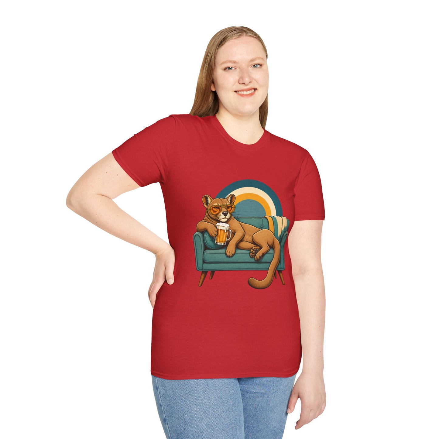 Lazy Fossa T-Shirt — Retro Fossa on Sofa Graphic Tee