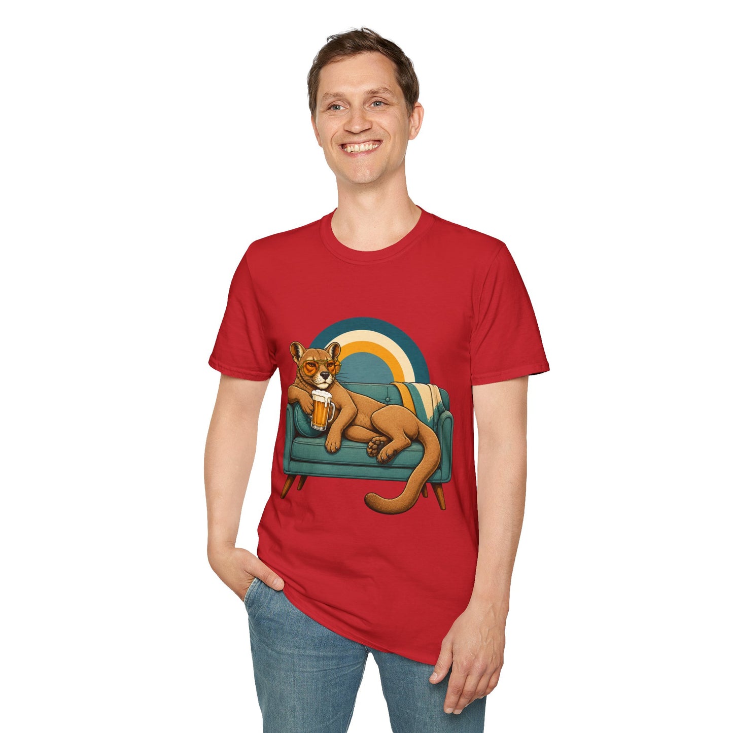 Lazy Fossa T-Shirt — Retro Fossa on Sofa Graphic Tee