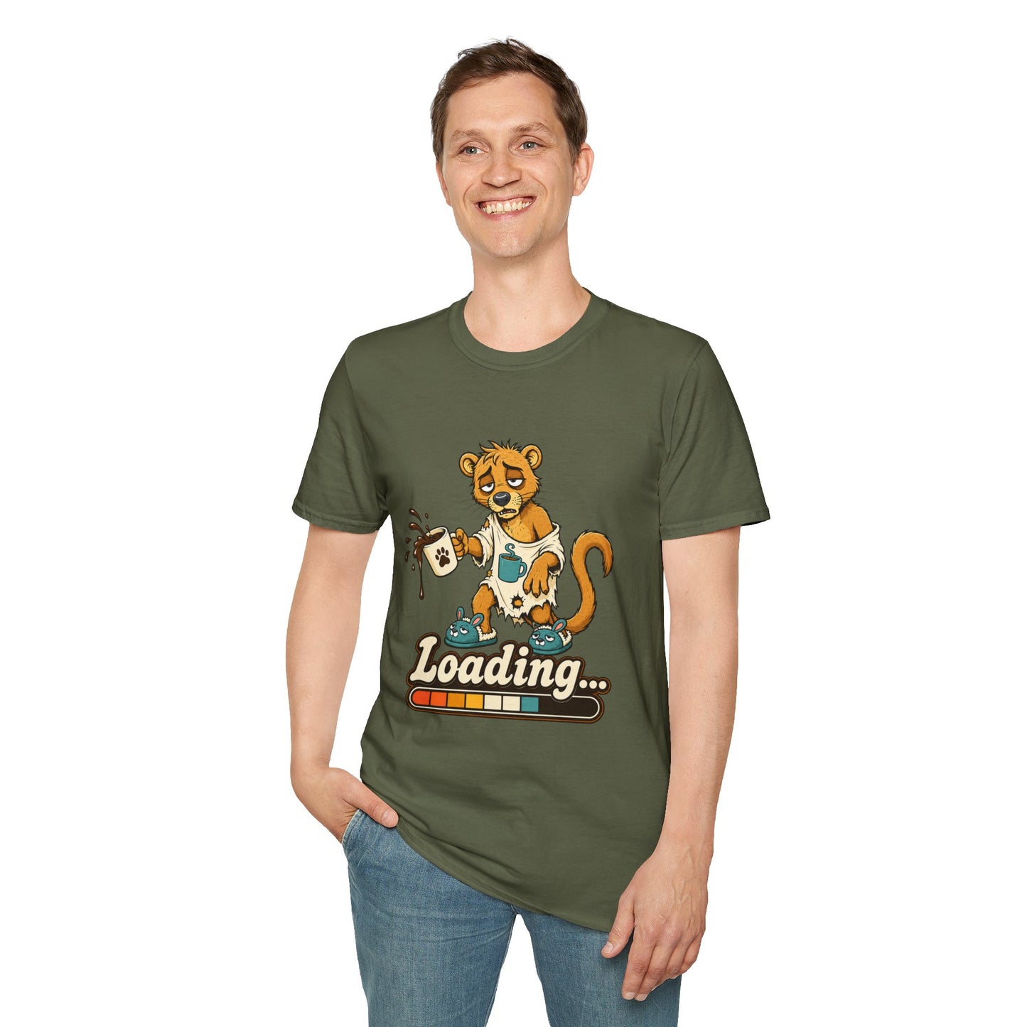 Coffee Powered Fossa T-Shirt — Funny Loading Animal Graphic Tee