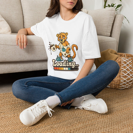 Coffee Powered Fossa T-Shirt — Funny Loading Animal Graphic Tee