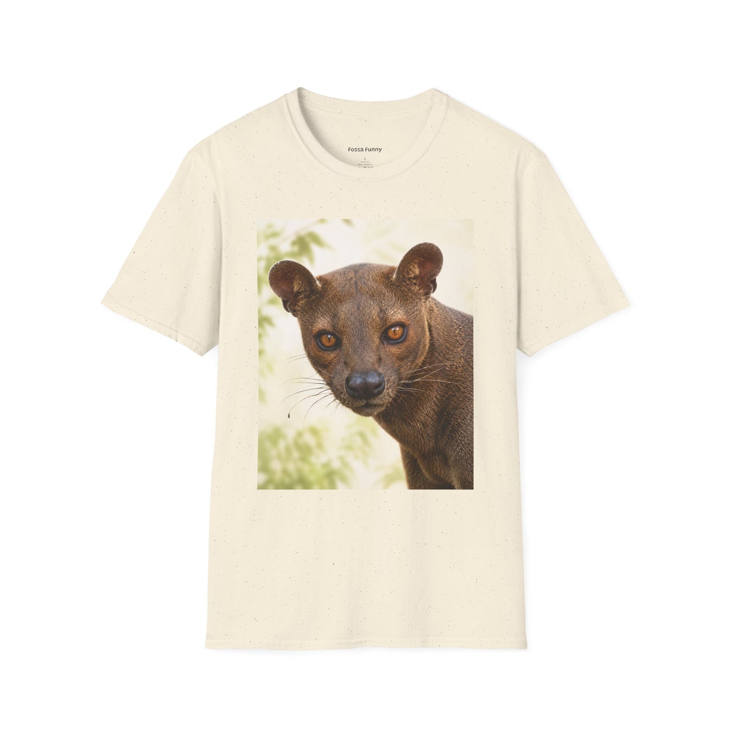 Realistic Fossa Portrait T-Shirt — Madagascar Wildlife Graphic Tee