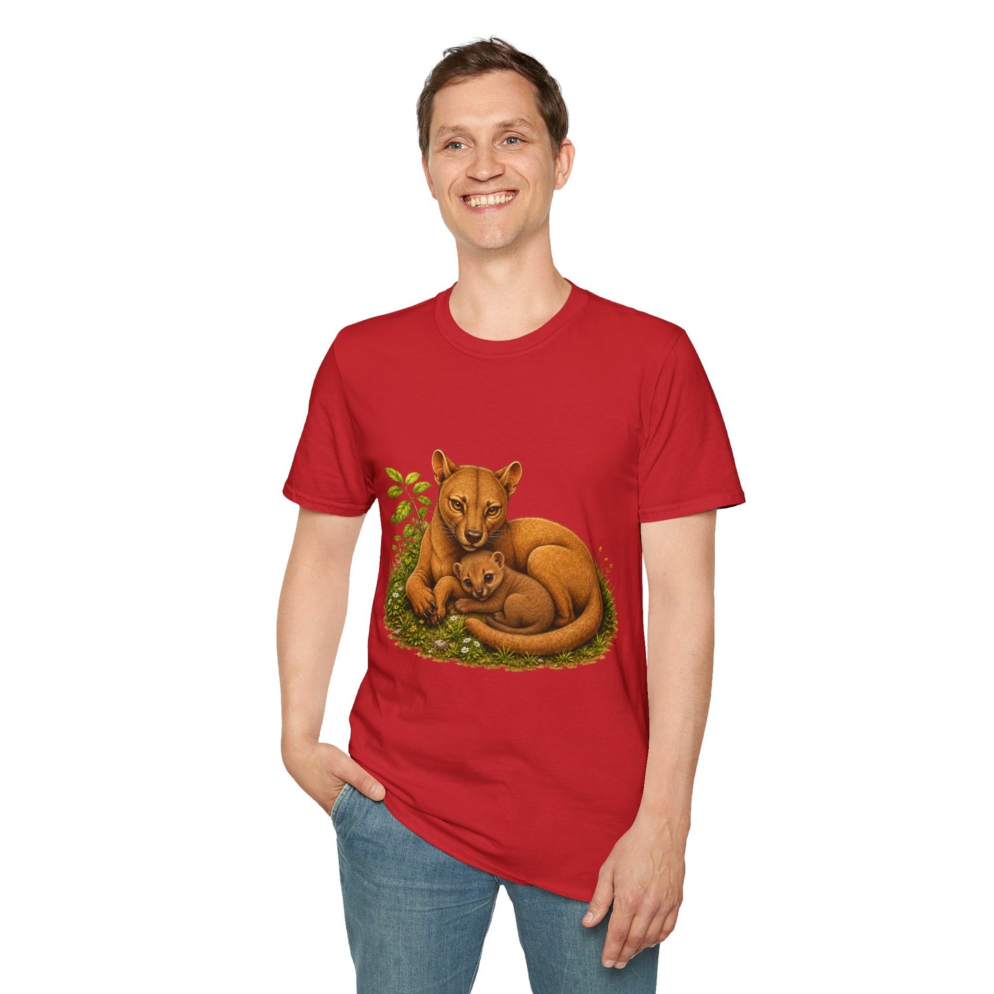 Protective Mama Fossa T-Shirt — A soft and heartwarming design celebrating the love between a mother and her baby