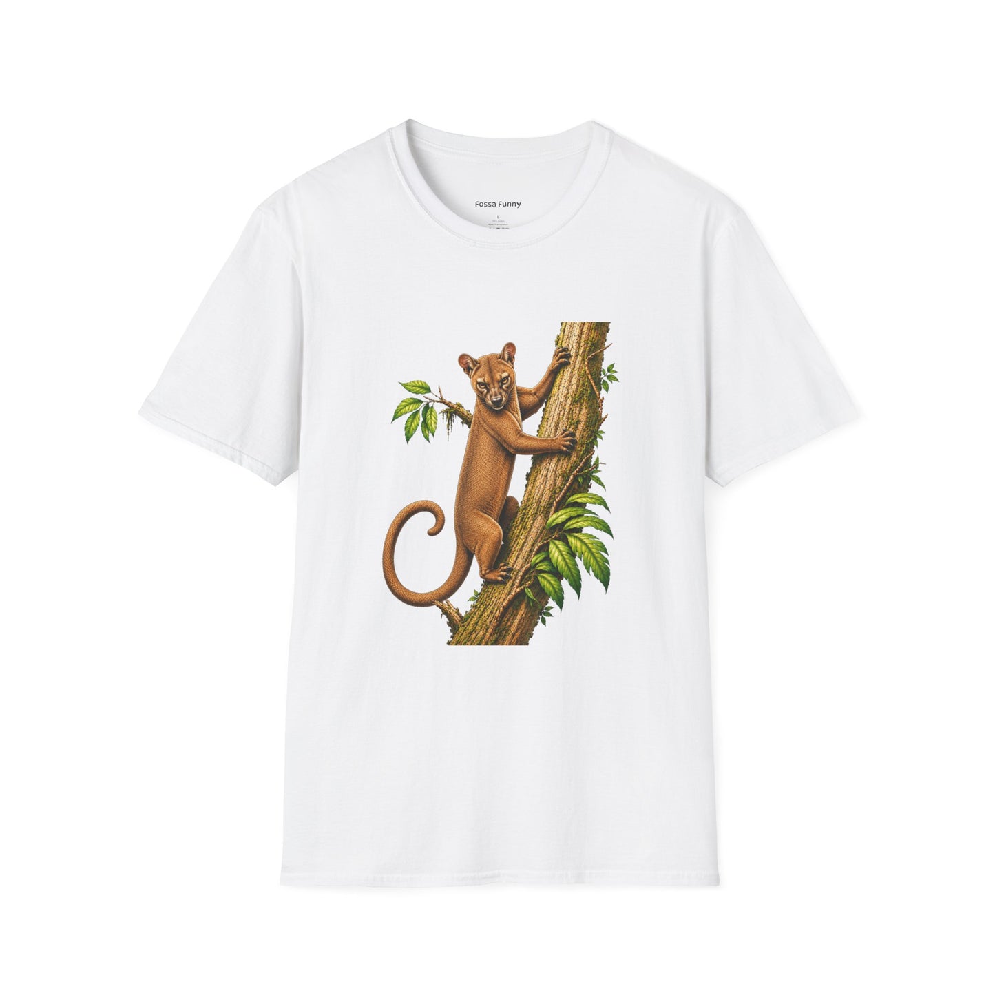 Climbing Fossa T-Shirt — Cute Madagascar Wildlife Graphic Tee