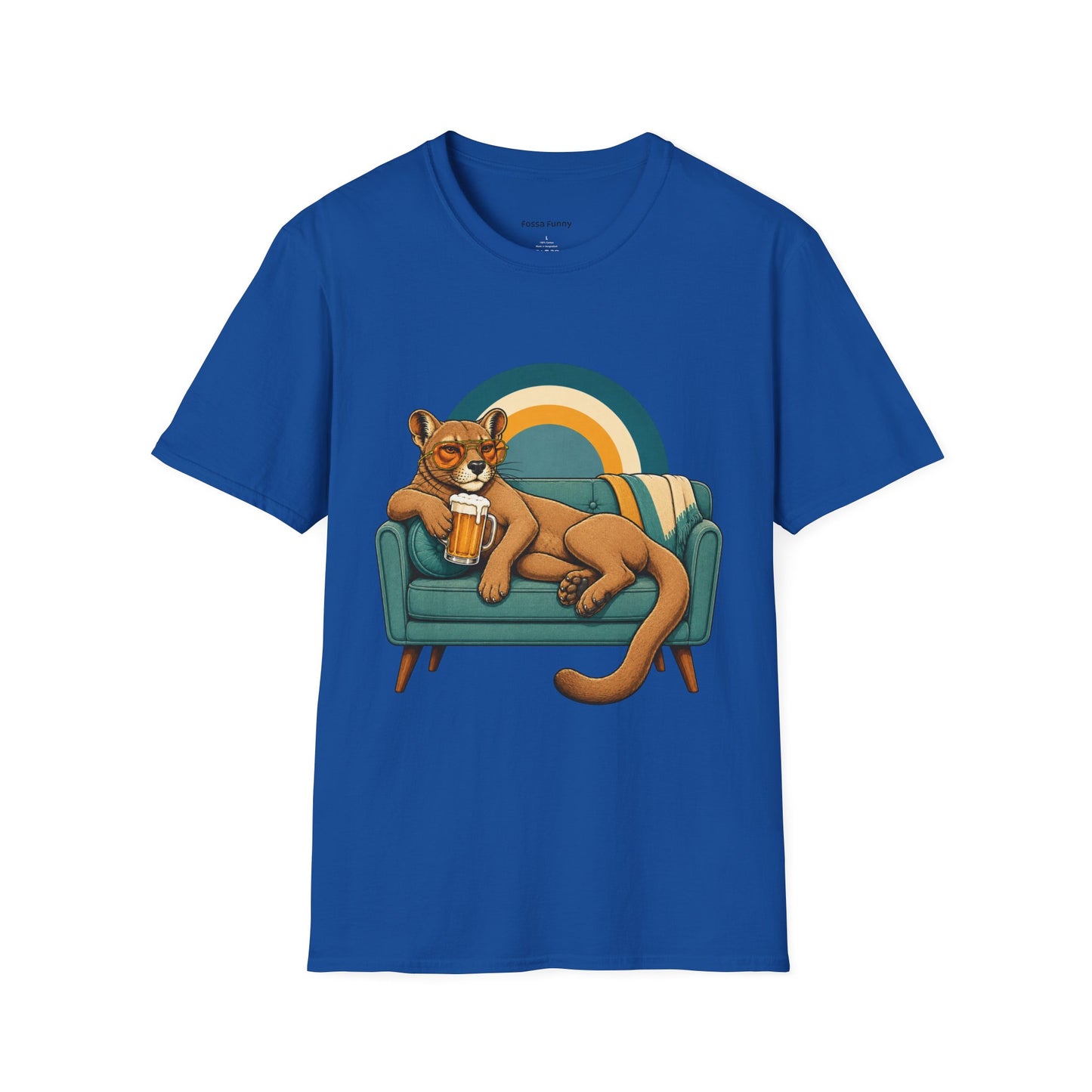 Lazy Fossa T-Shirt — Retro Fossa on Sofa Graphic Tee