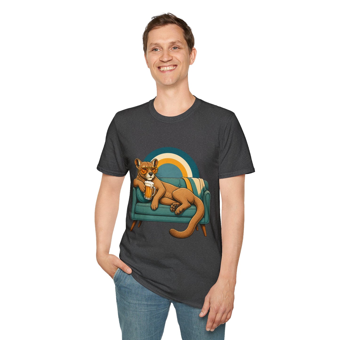 Lazy Fossa T-Shirt — Retro Fossa on Sofa Graphic Tee