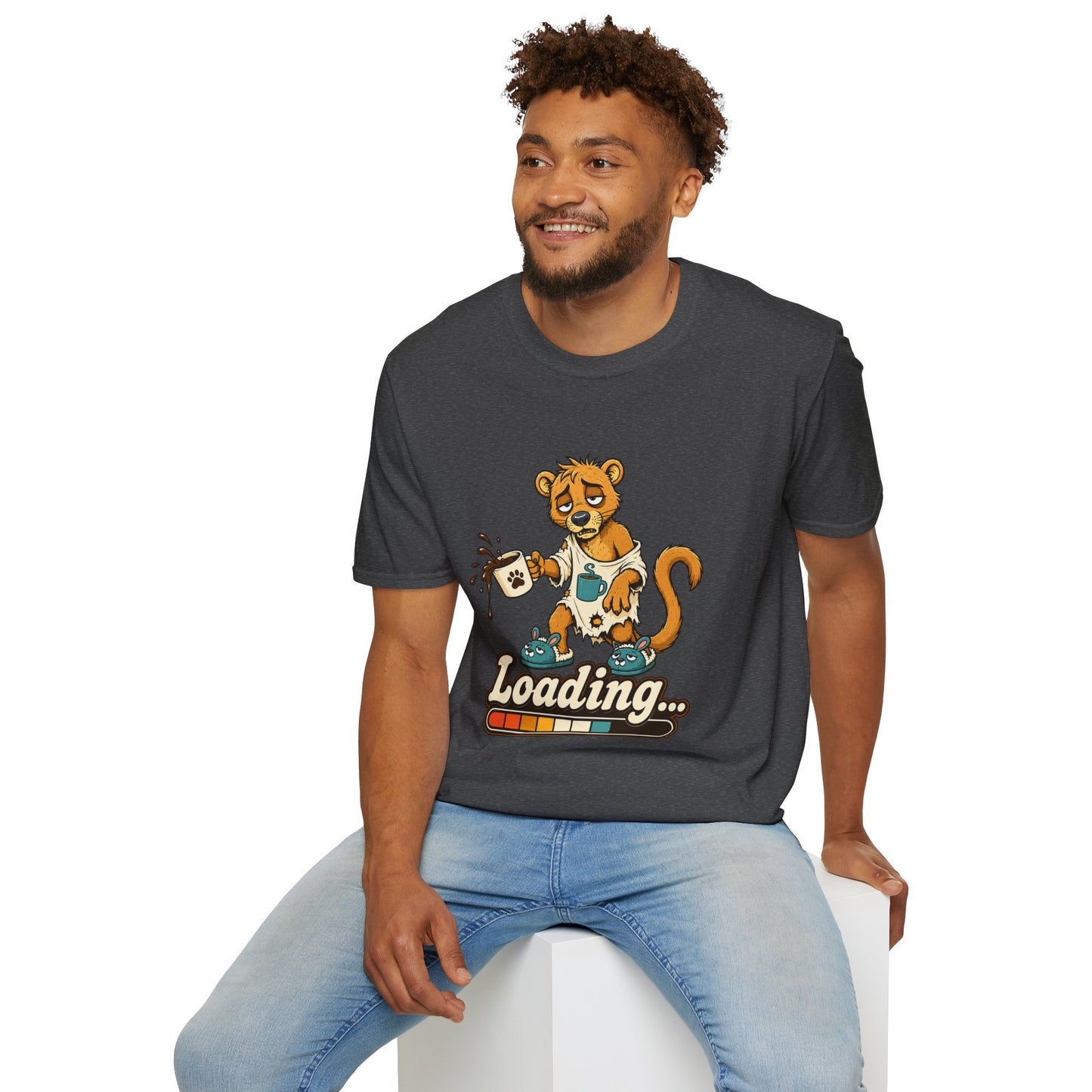 Coffee Powered Fossa T-Shirt — Funny Loading Animal Graphic Tee