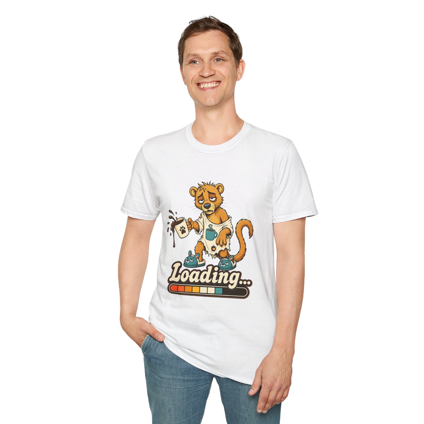 Coffee Powered Fossa T-Shirt — Funny Loading Animal Graphic Tee