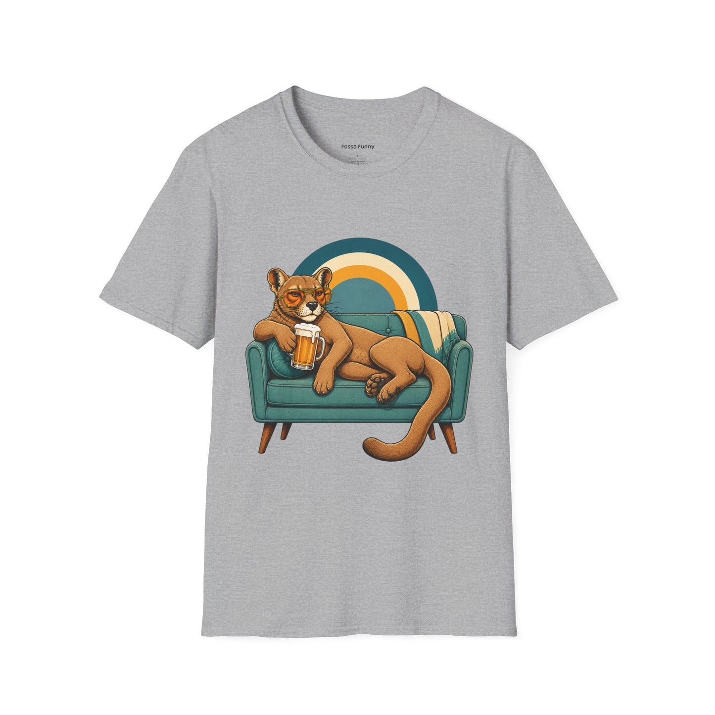 Lazy Fossa T-Shirt — Retro Fossa on Sofa Graphic Tee