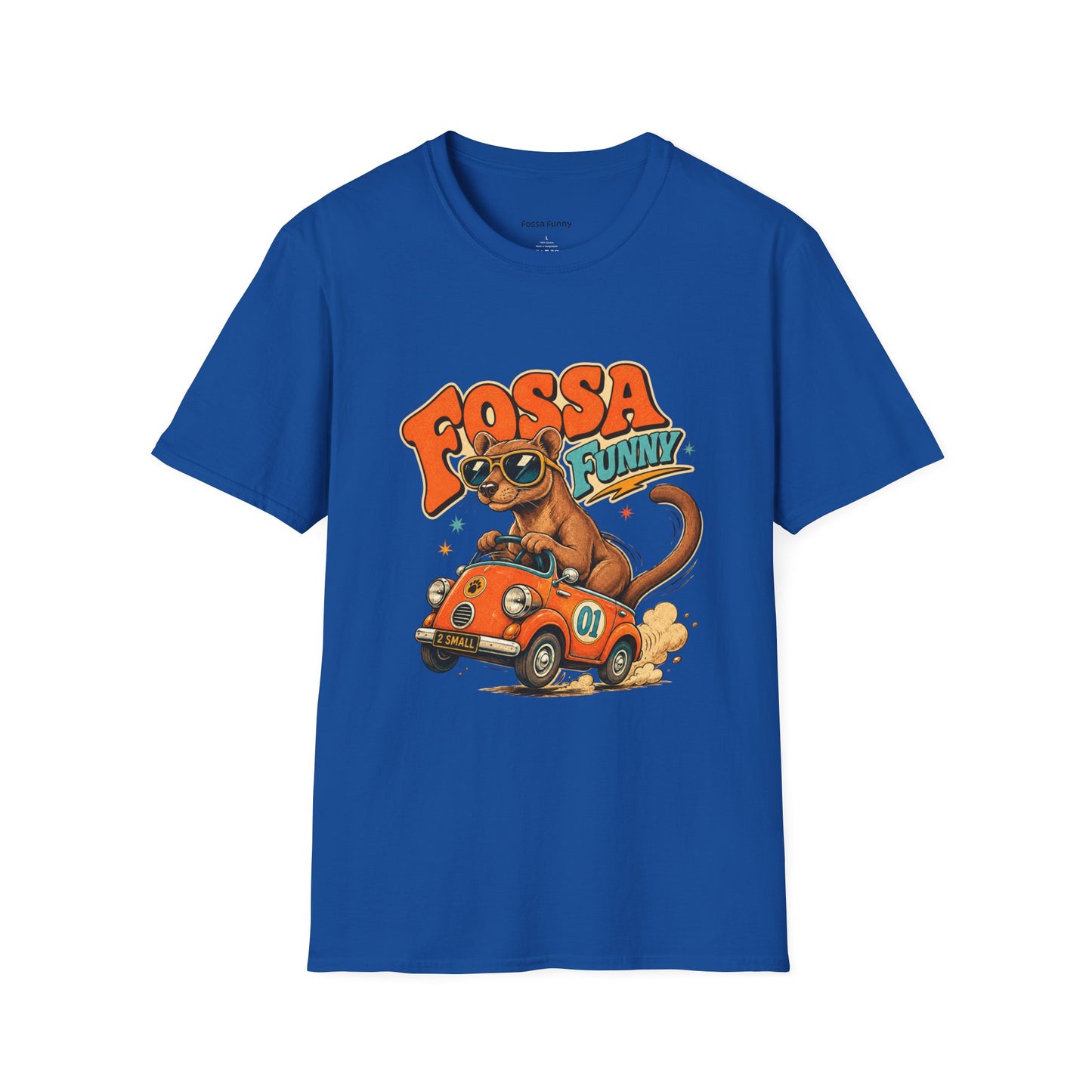 Fossa Funny Graphic T-Shirt — Cute Fossa Driving Vintage Design