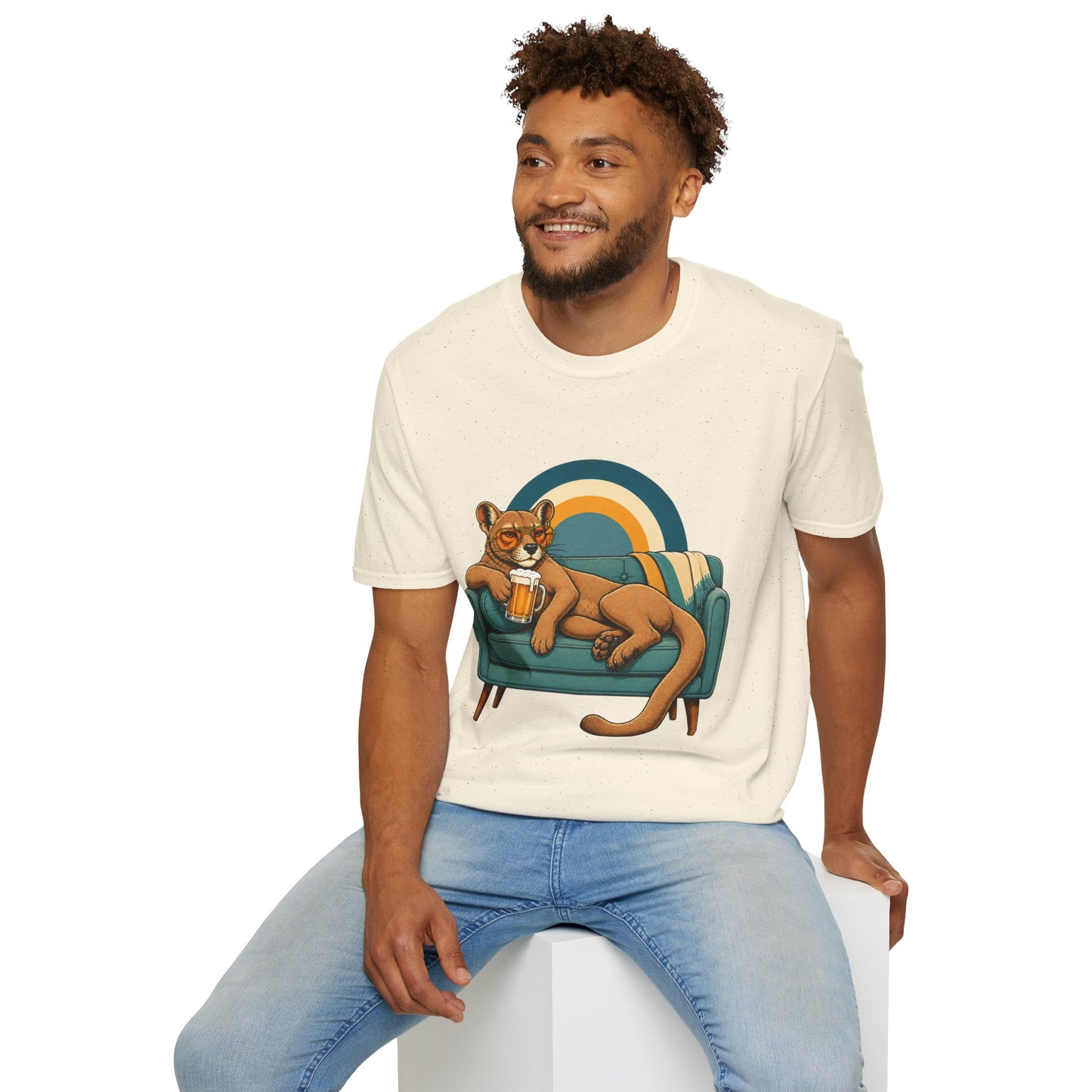 Lazy Fossa T-Shirt — Retro Fossa on Sofa Graphic Tee