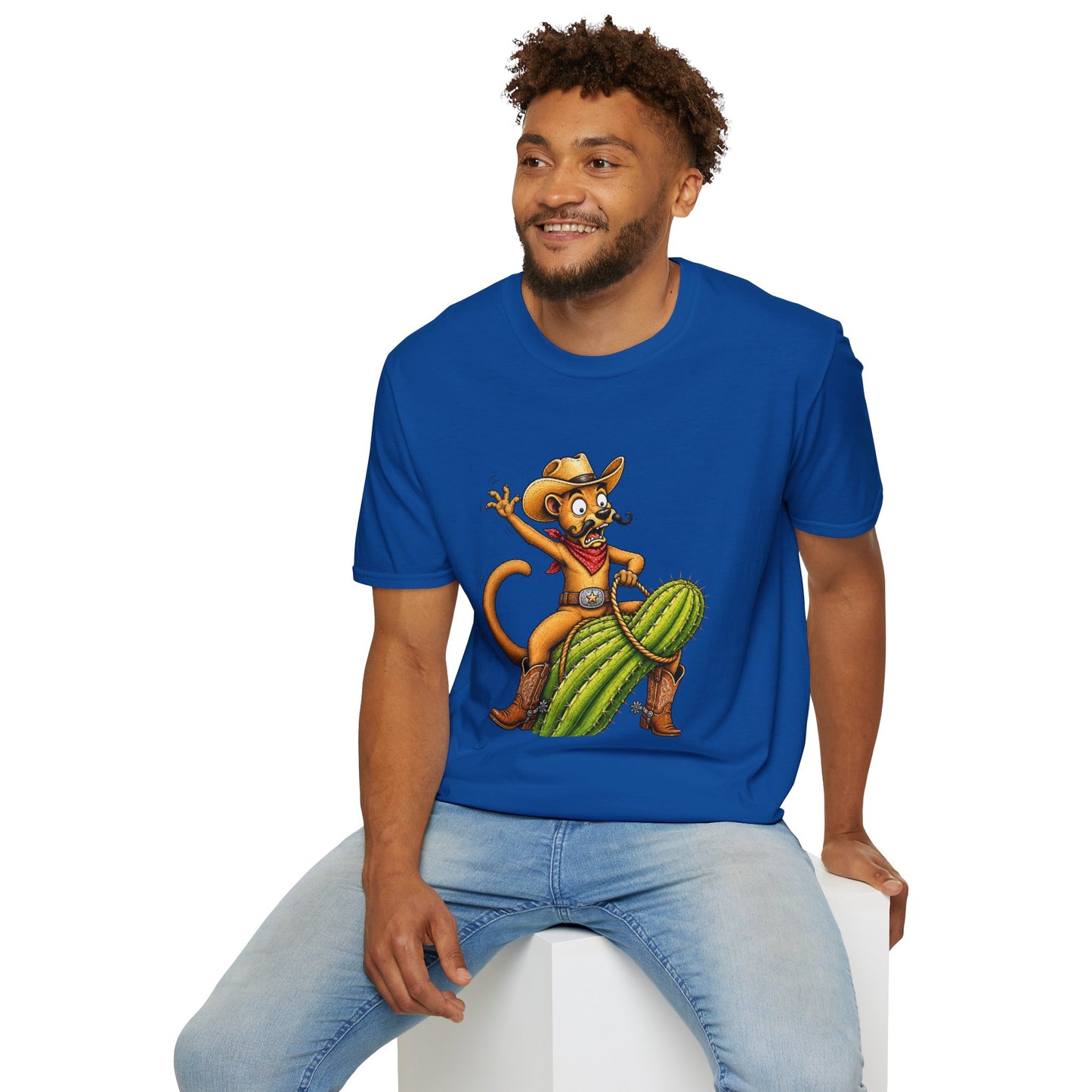 Fossa Cowboy T-Shirt — Funny Western Fossa Riding Cactus Tee