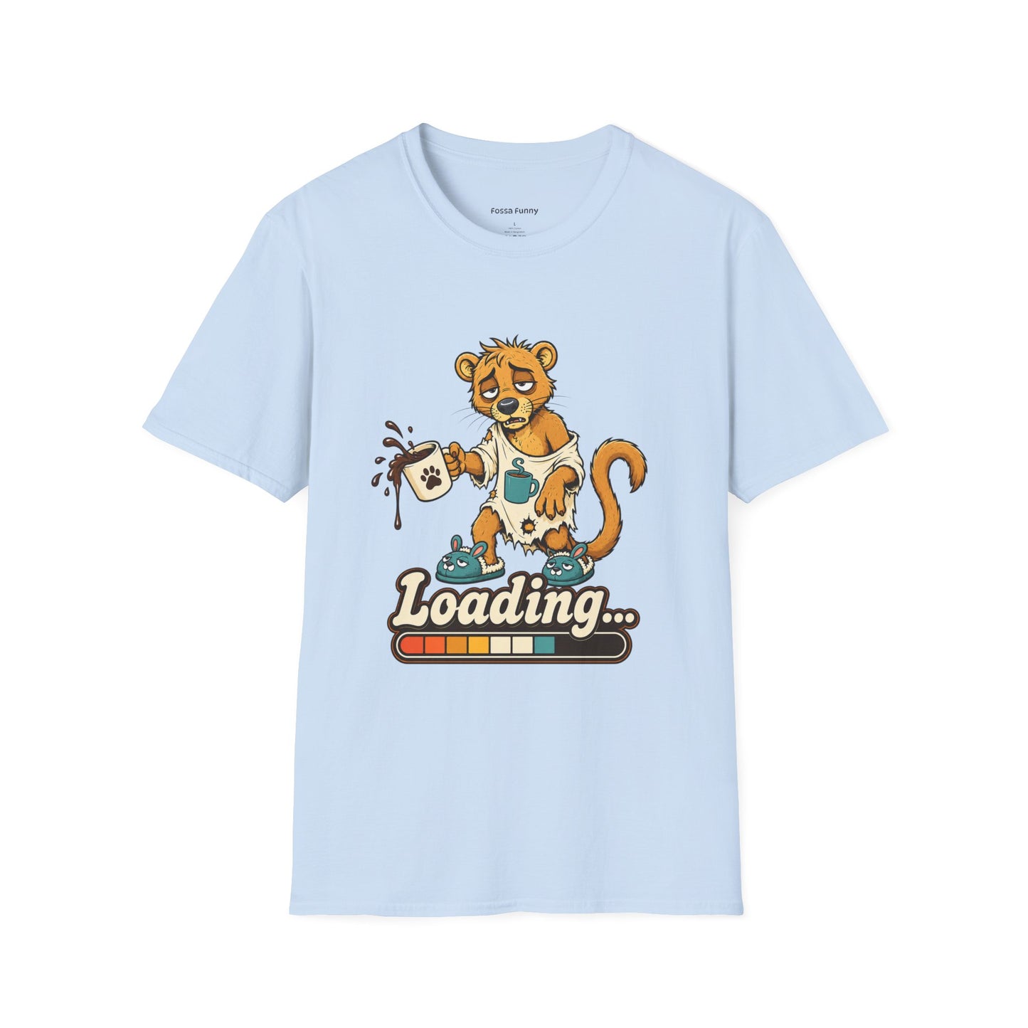 Coffee Powered Fossa T-Shirt — Funny Loading Animal Graphic Tee