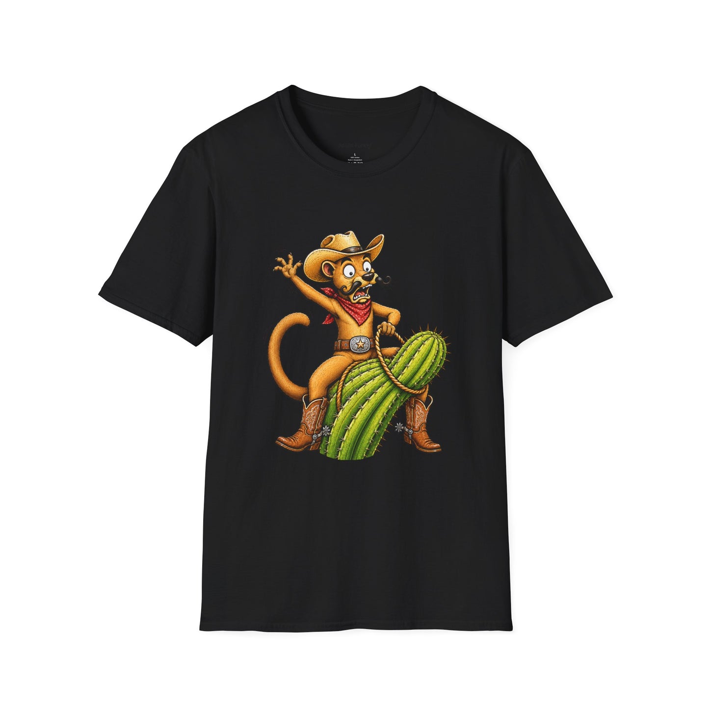 Fossa Cowboy T-Shirt — Funny Western Fossa Riding Cactus Tee