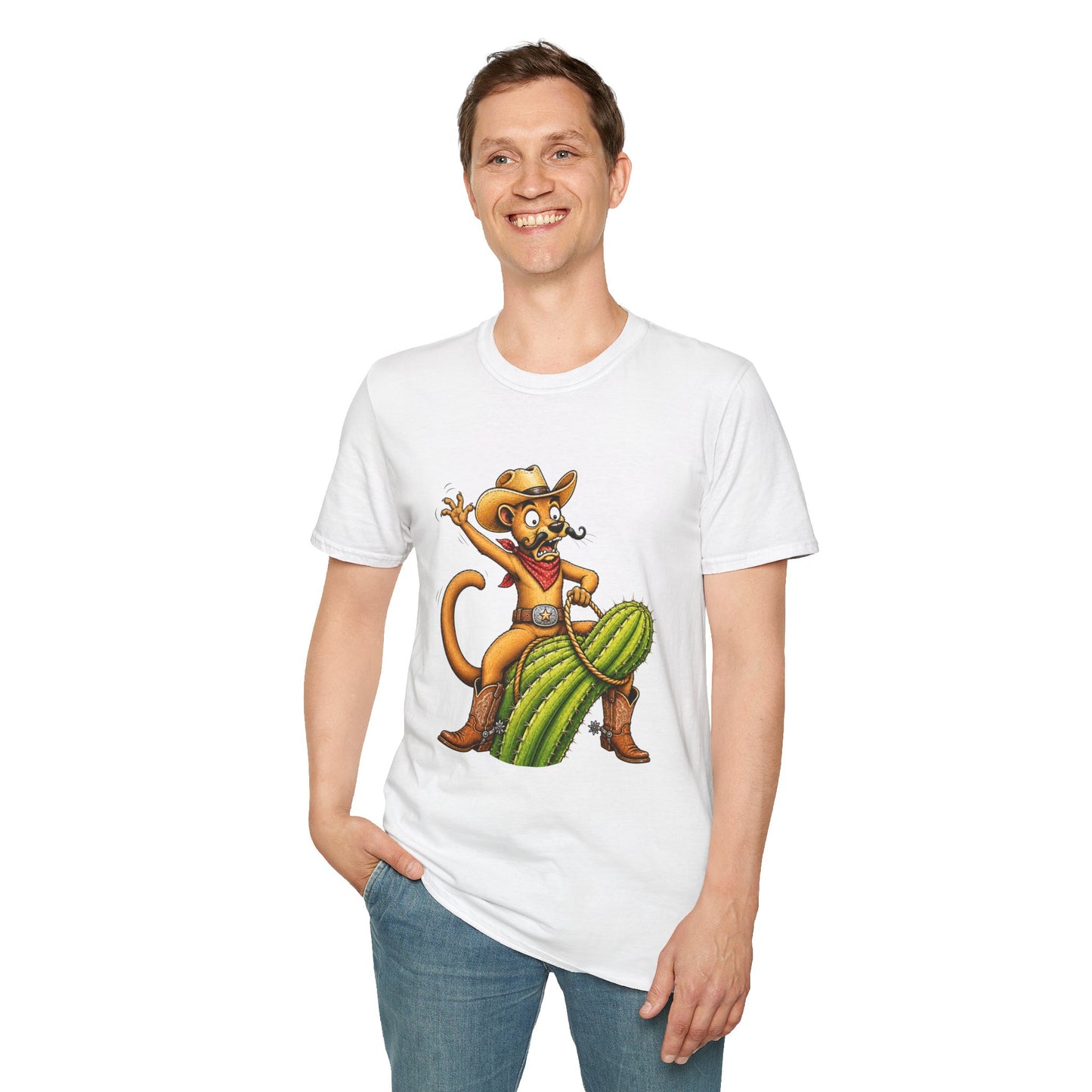 Fossa Cowboy T-Shirt — Funny Western Fossa Riding Cactus Tee