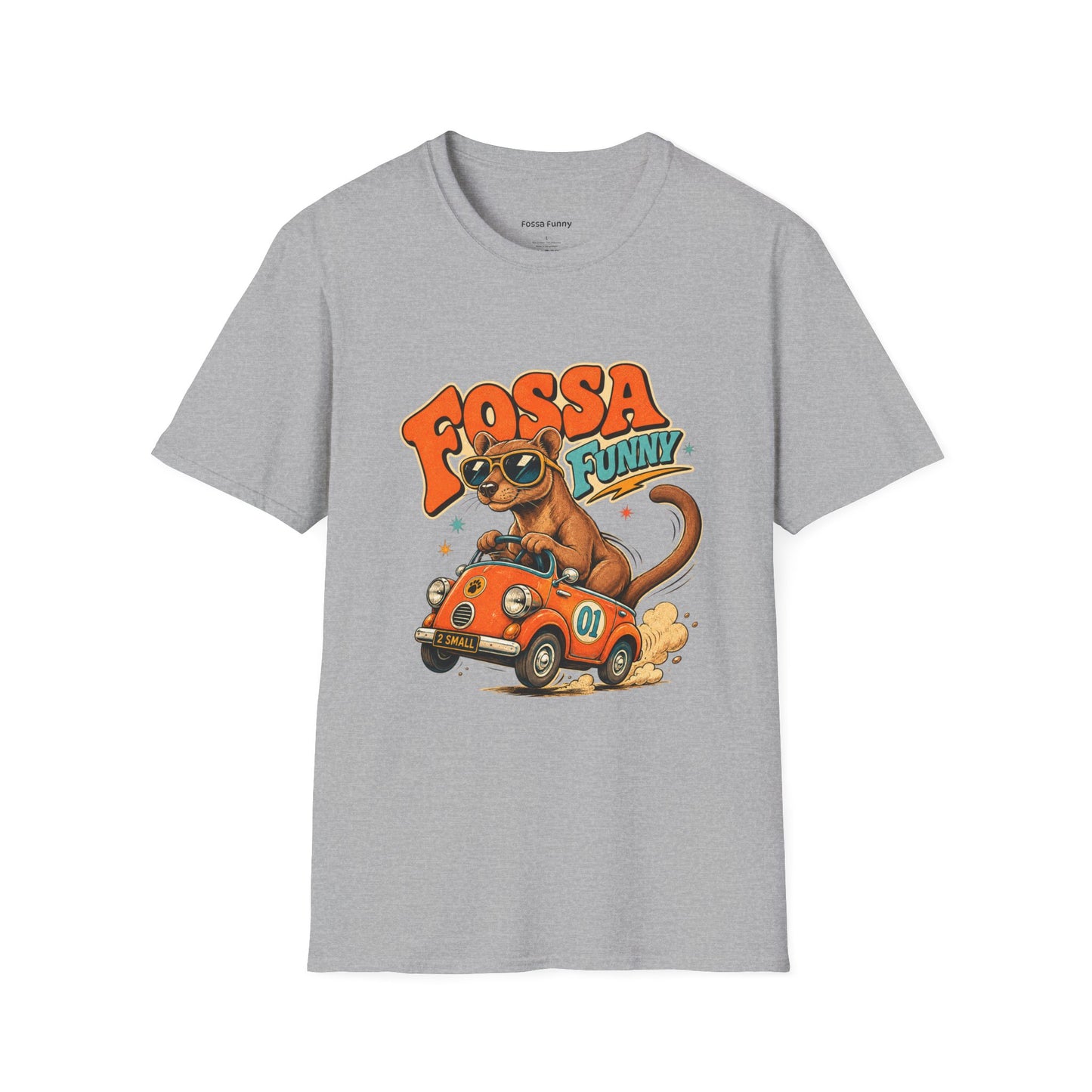 Fossa Funny Graphic T-Shirt — Cute Fossa Driving Vintage Design