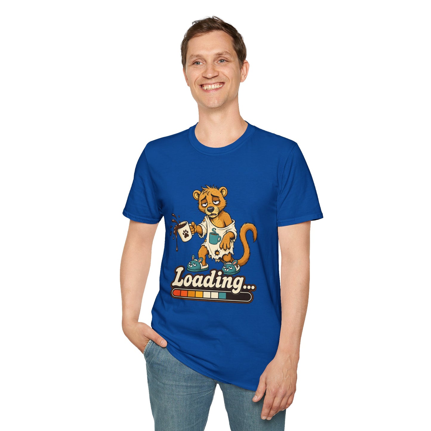 Coffee Powered Fossa T-Shirt — Funny Loading Animal Graphic Tee