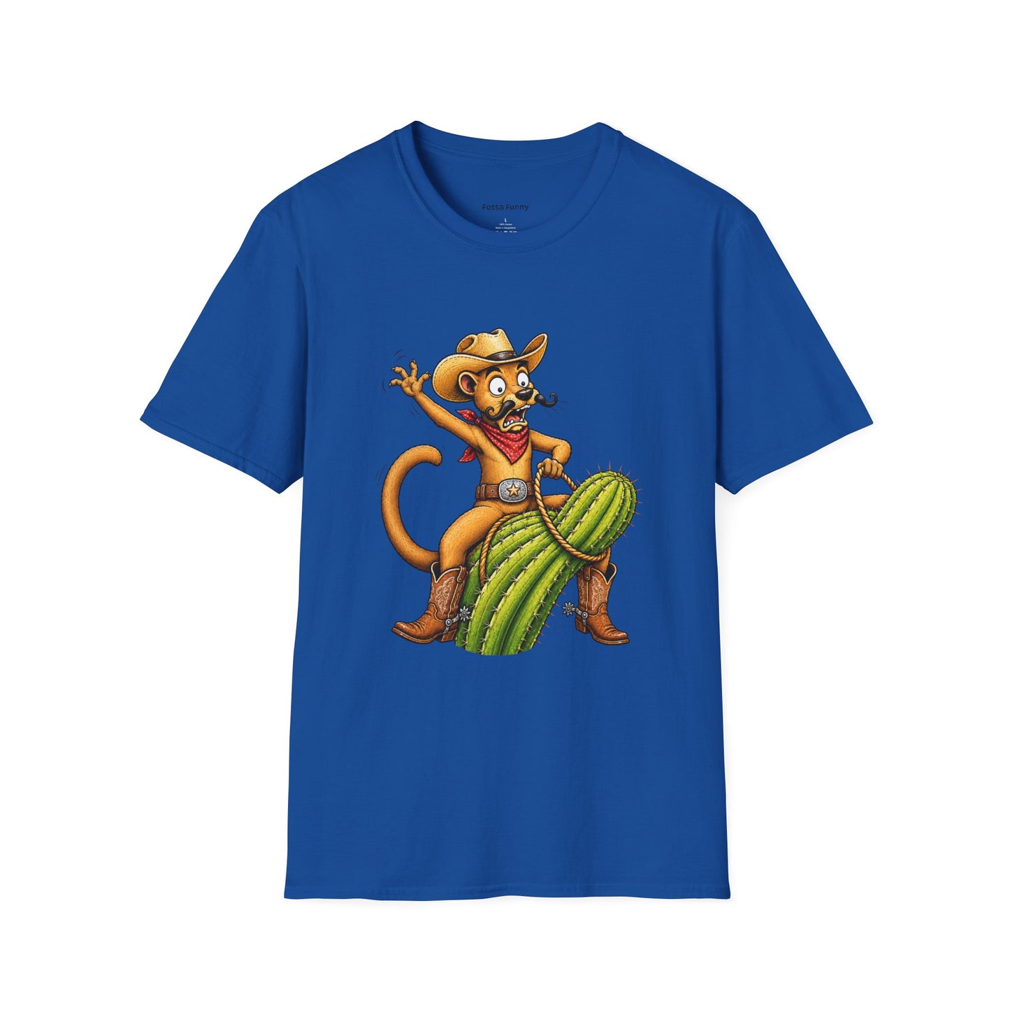Fossa Cowboy T-Shirt — Funny Western Fossa Riding Cactus Tee