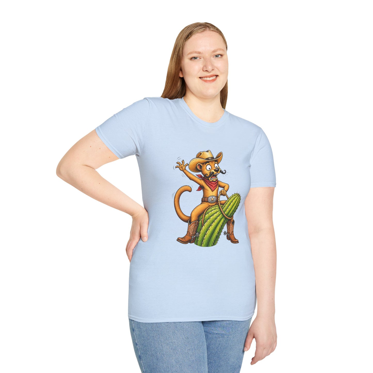 Fossa Cowboy T-Shirt — Funny Western Fossa Riding Cactus Tee