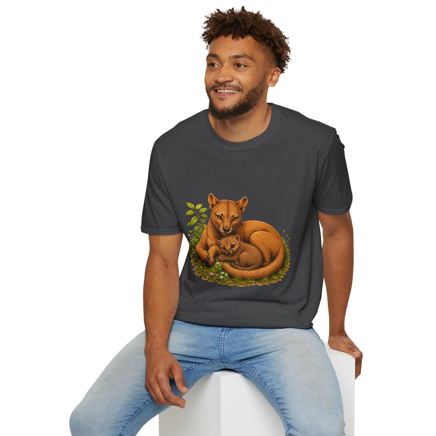 Protective Mama Fossa T-Shirt — A soft and heartwarming design celebrating the love between a mother and her baby