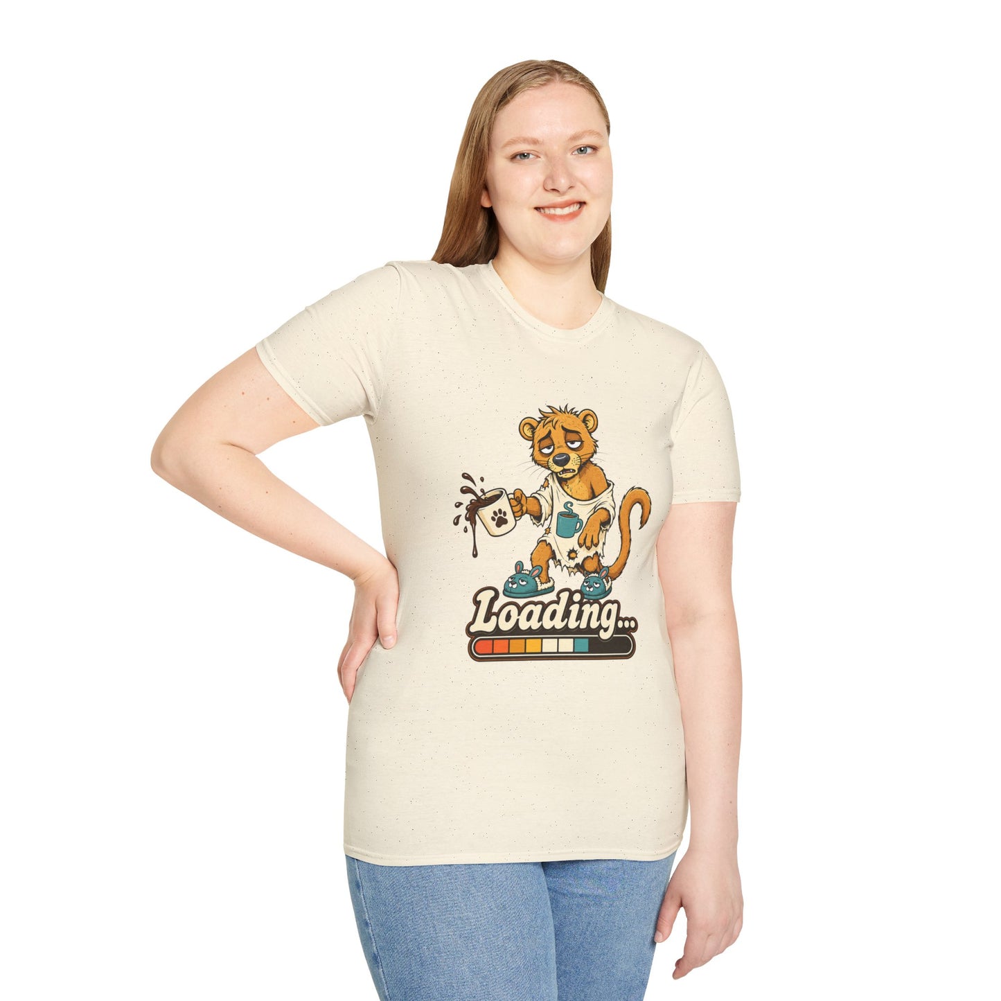 Coffee Powered Fossa T-Shirt — Funny Loading Animal Graphic Tee