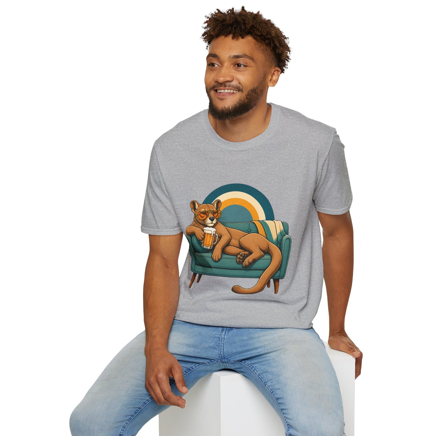 Lazy Fossa T-Shirt — Retro Fossa on Sofa Graphic Tee