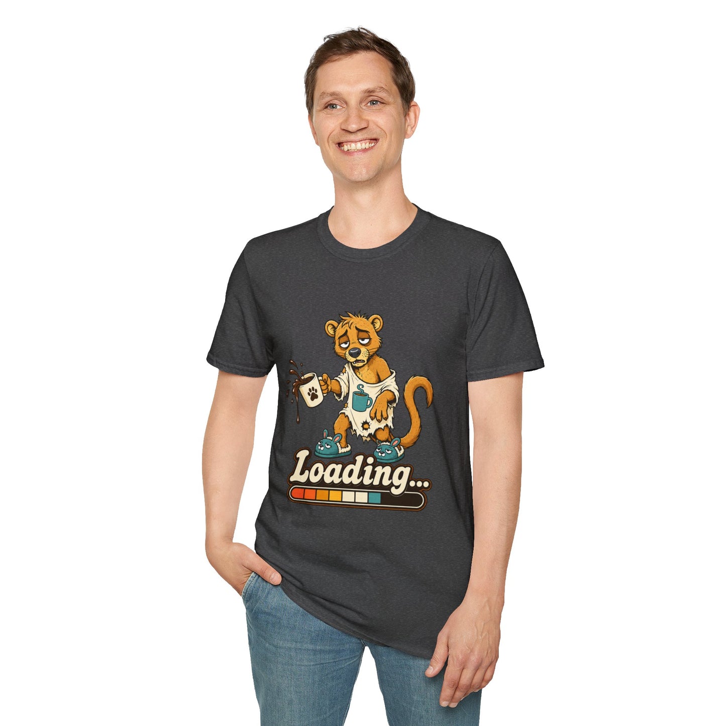 Coffee Powered Fossa T-Shirt — Funny Loading Animal Graphic Tee