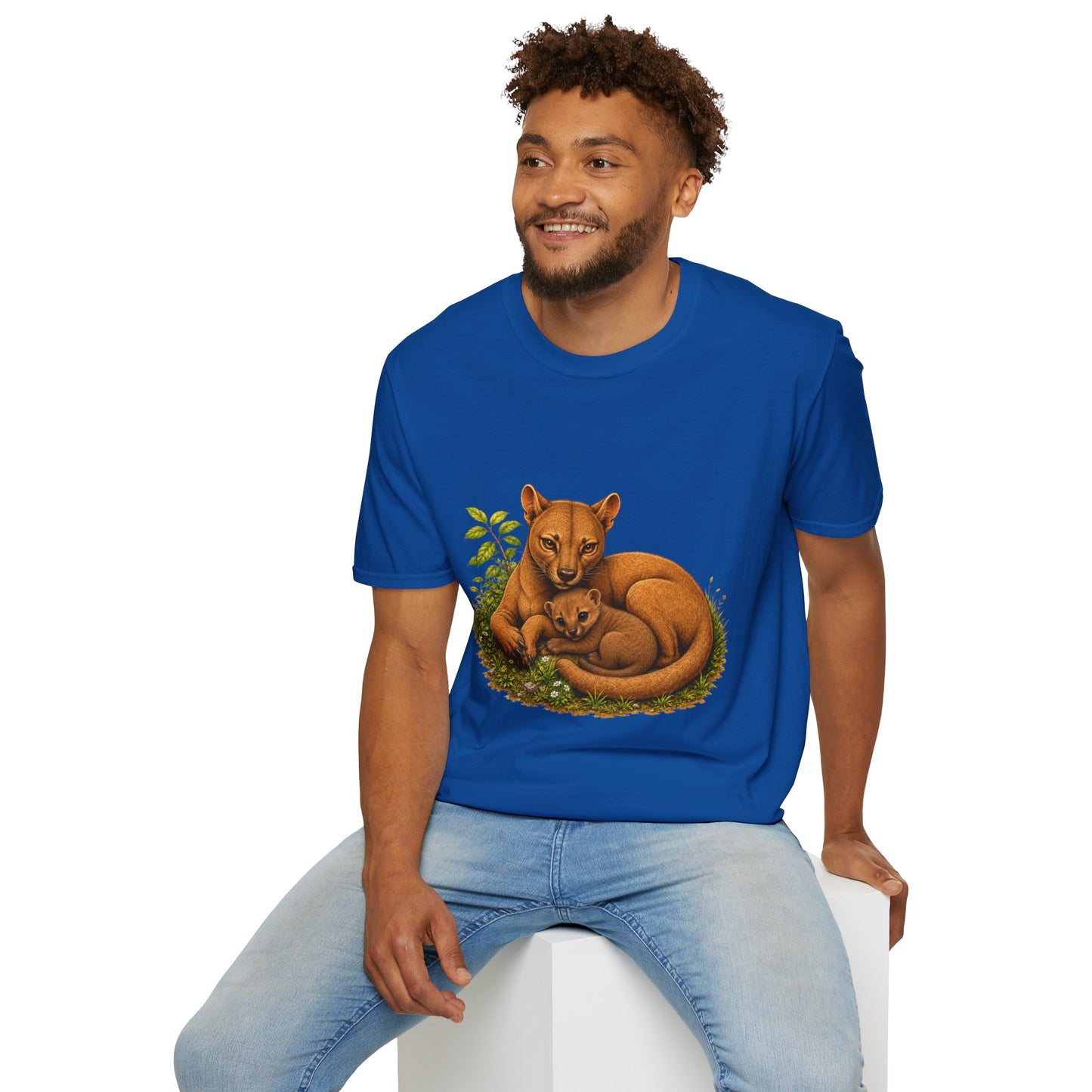 Protective Mama Fossa T-Shirt — A soft and heartwarming design celebrating the love between a mother and her baby