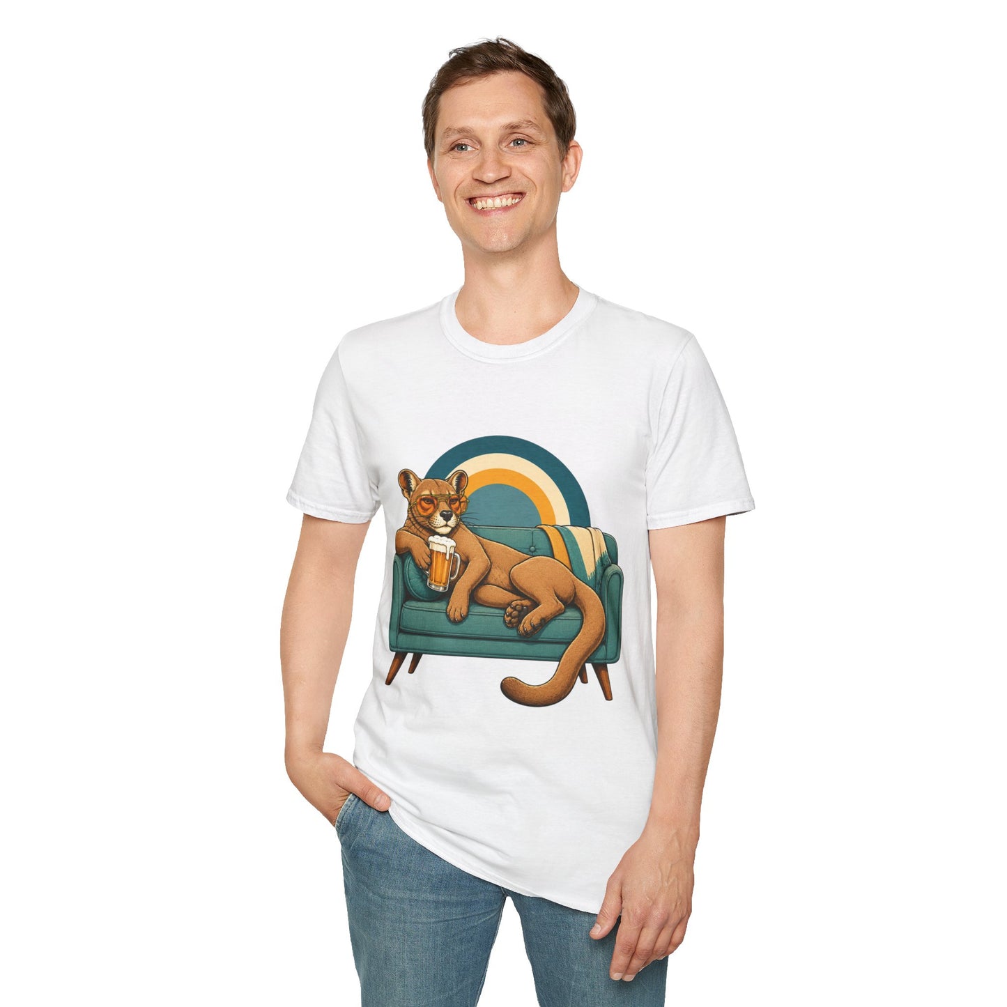 Lazy Fossa T-Shirt — Retro Fossa on Sofa Graphic Tee