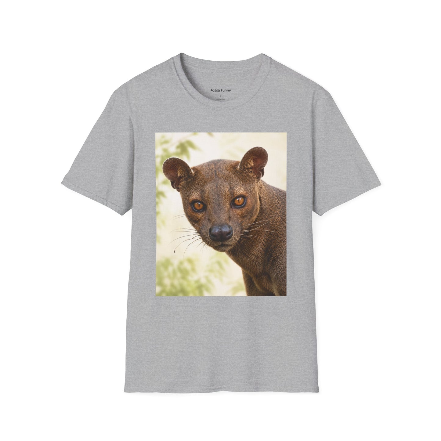 Realistic Fossa Portrait T-Shirt — Madagascar Wildlife Graphic Tee