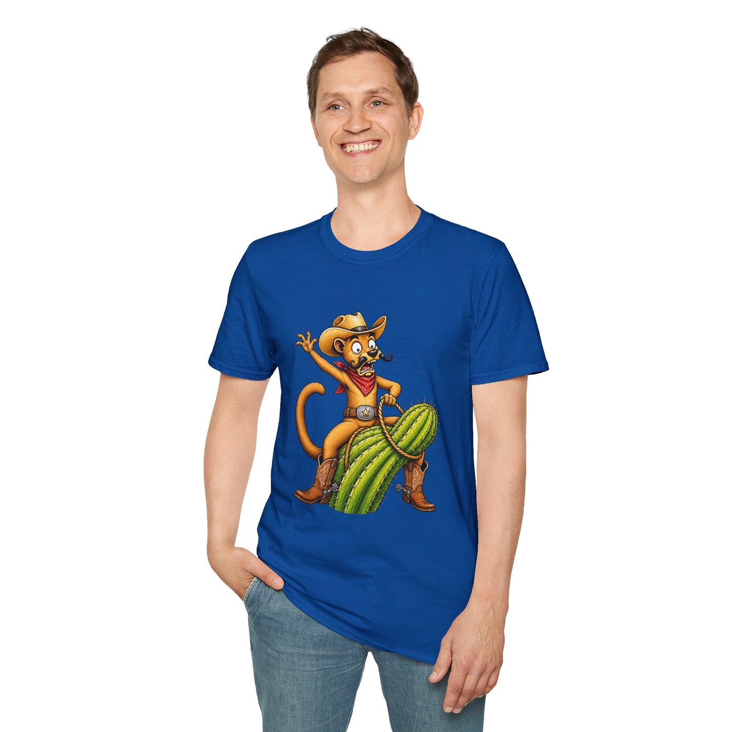 Fossa Cowboy T-Shirt — Funny Western Fossa Riding Cactus Tee