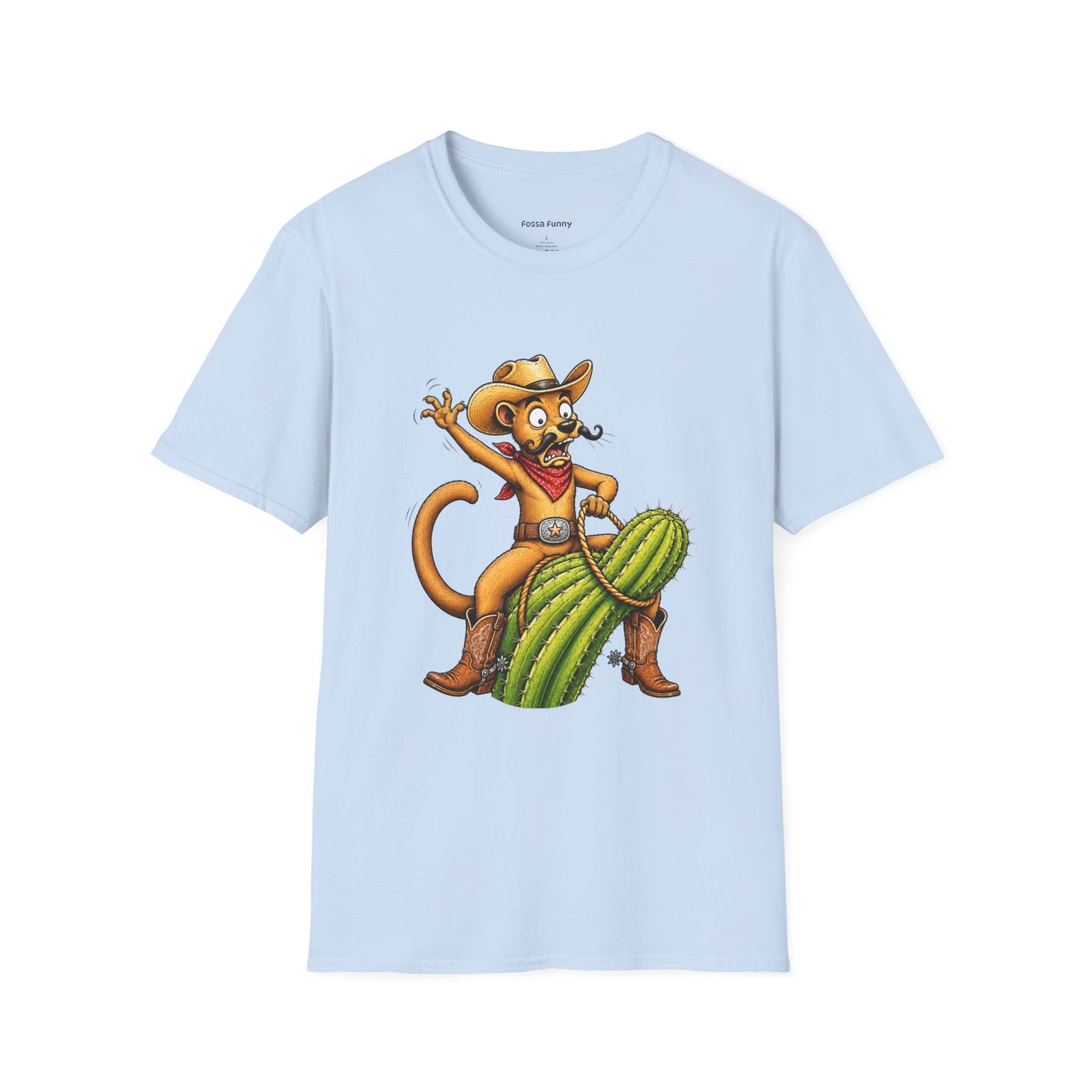 Fossa Cowboy T-Shirt — Funny Western Fossa Riding Cactus Tee