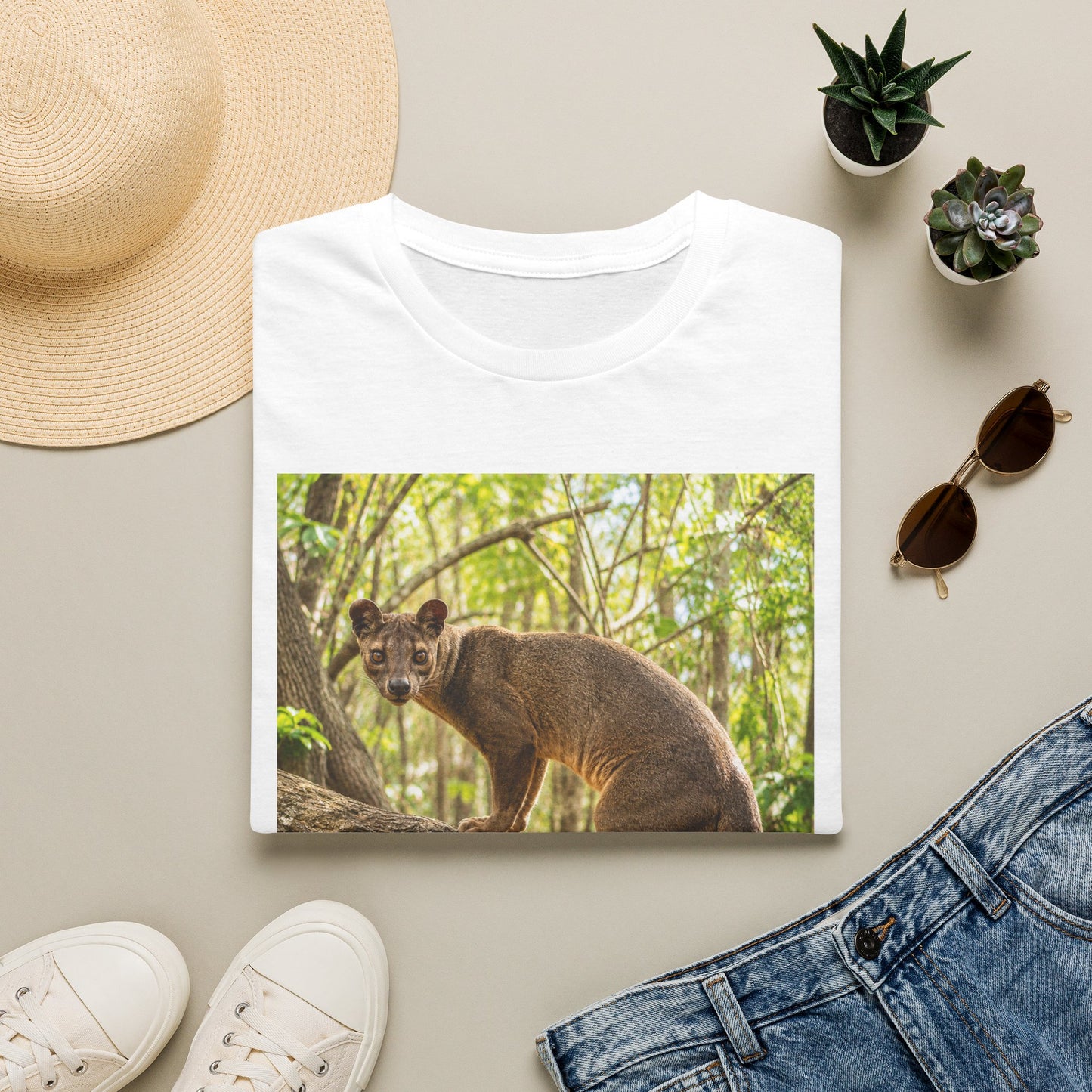 Fossa in the Forest T-Shirt — Madagascar Wildlife Graphic Tee