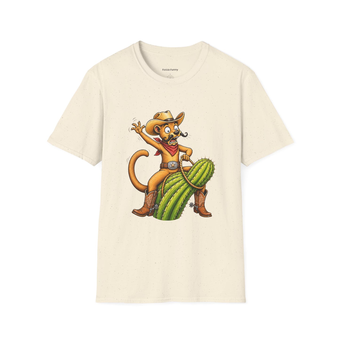 Fossa Cowboy T-Shirt — Funny Western Fossa Riding Cactus Tee