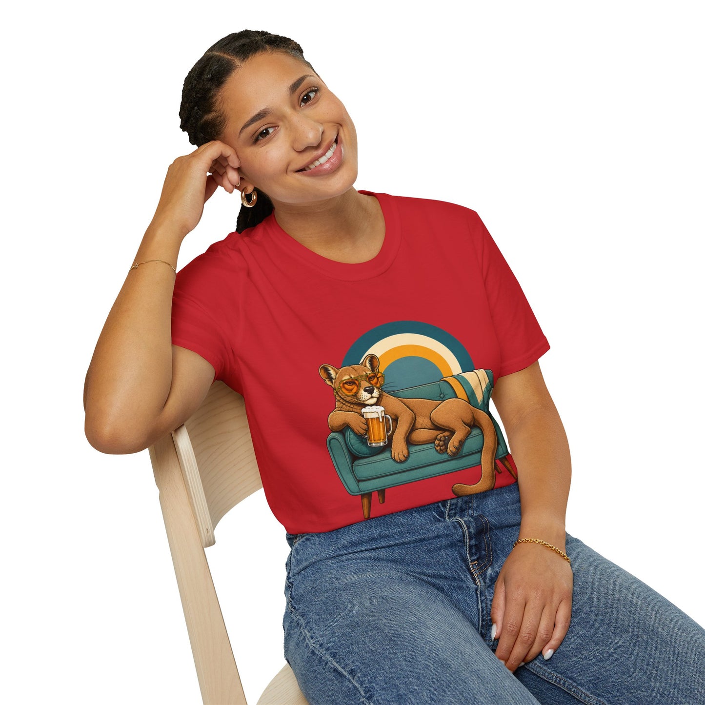 Lazy Fossa T-Shirt — Retro Fossa on Sofa Graphic Tee