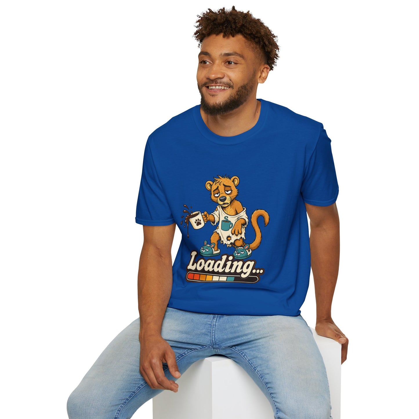 Coffee Powered Fossa T-Shirt — Funny Loading Animal Graphic Tee