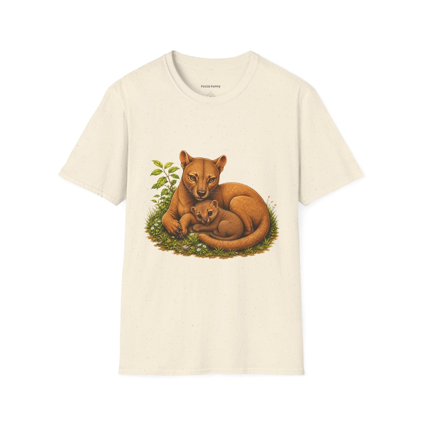 Protective Mama Fossa T-Shirt — A soft and heartwarming design celebrating the love between a mother and her baby
