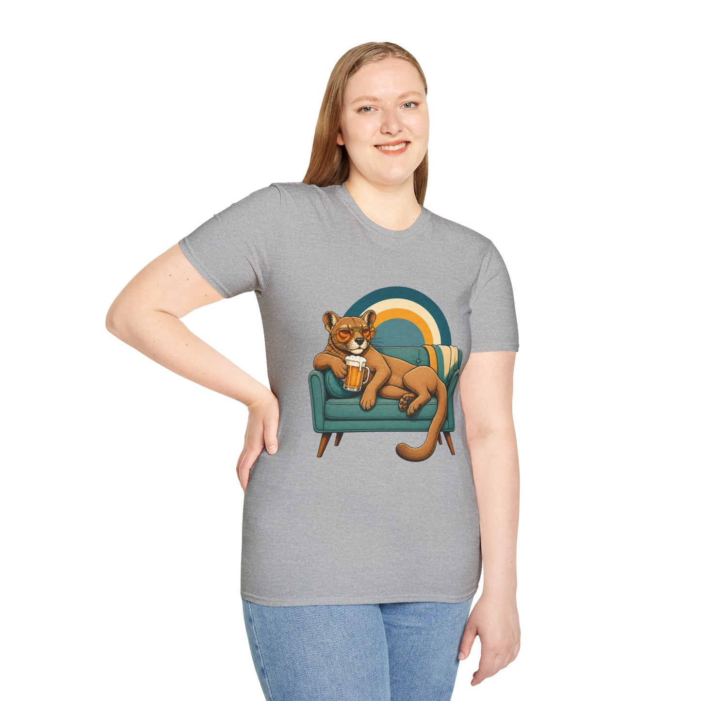 Lazy Fossa T-Shirt — Retro Fossa on Sofa Graphic Tee