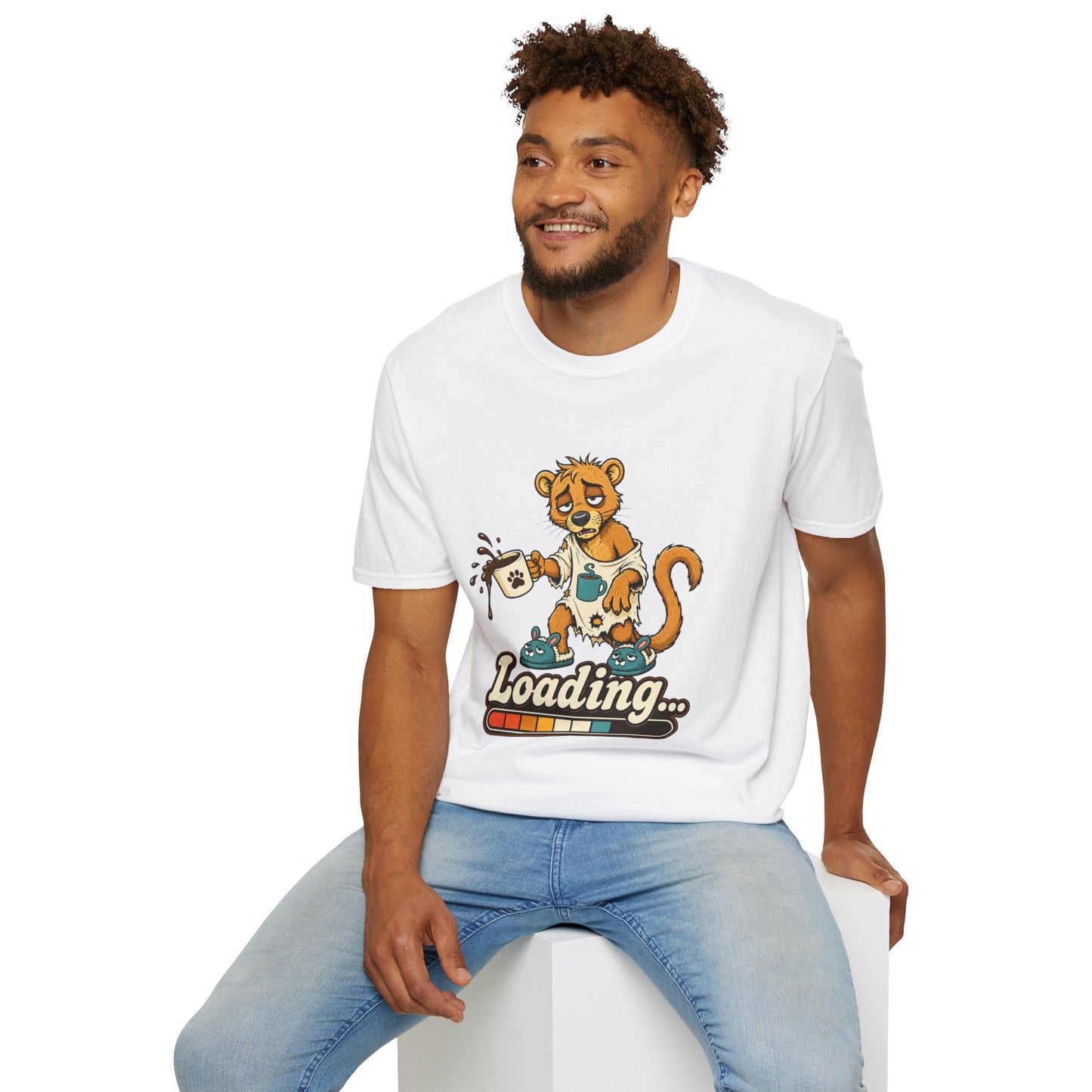 Coffee Powered Fossa T-Shirt — Funny Loading Animal Graphic Tee