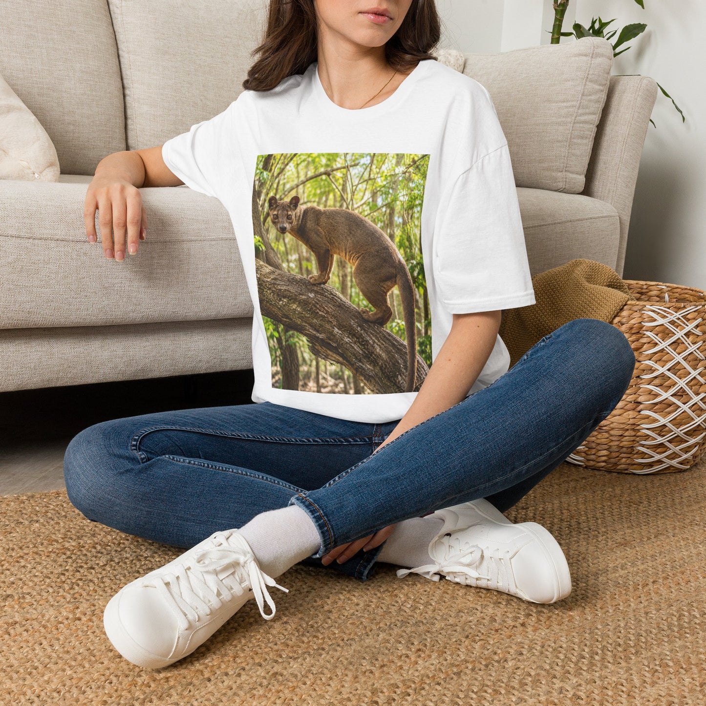 Fossa in the Forest T-Shirt — Madagascar Wildlife Graphic Tee