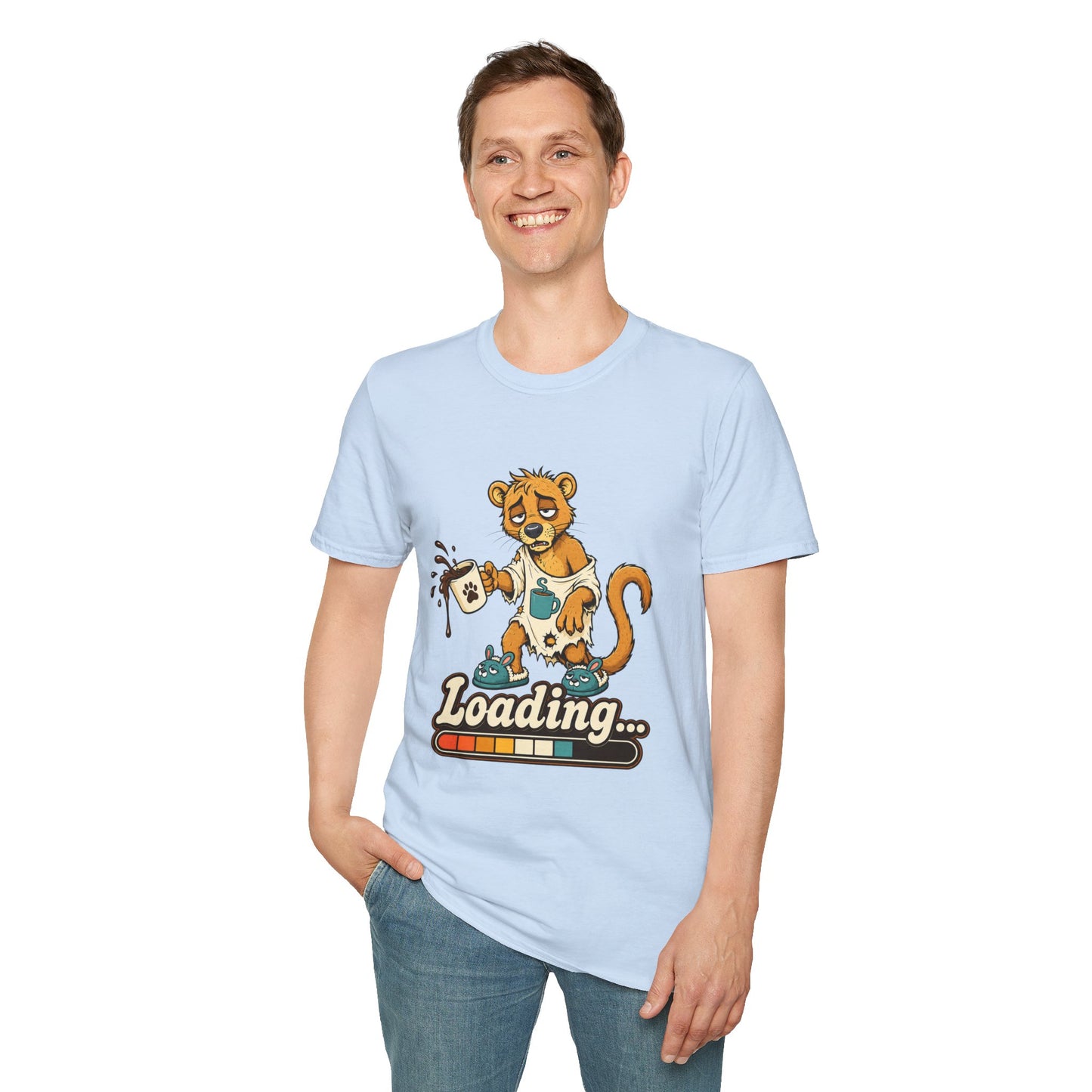 Coffee Powered Fossa T-Shirt — Funny Loading Animal Graphic Tee