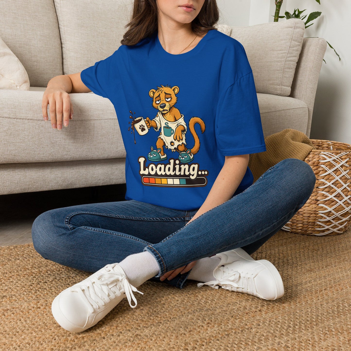 Coffee Powered Fossa T-Shirt — Funny Loading Animal Graphic Tee