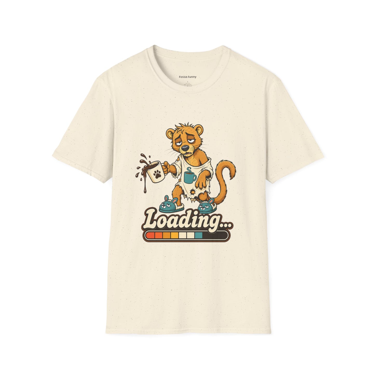 Coffee Powered Fossa T-Shirt — Funny Loading Animal Graphic Tee
