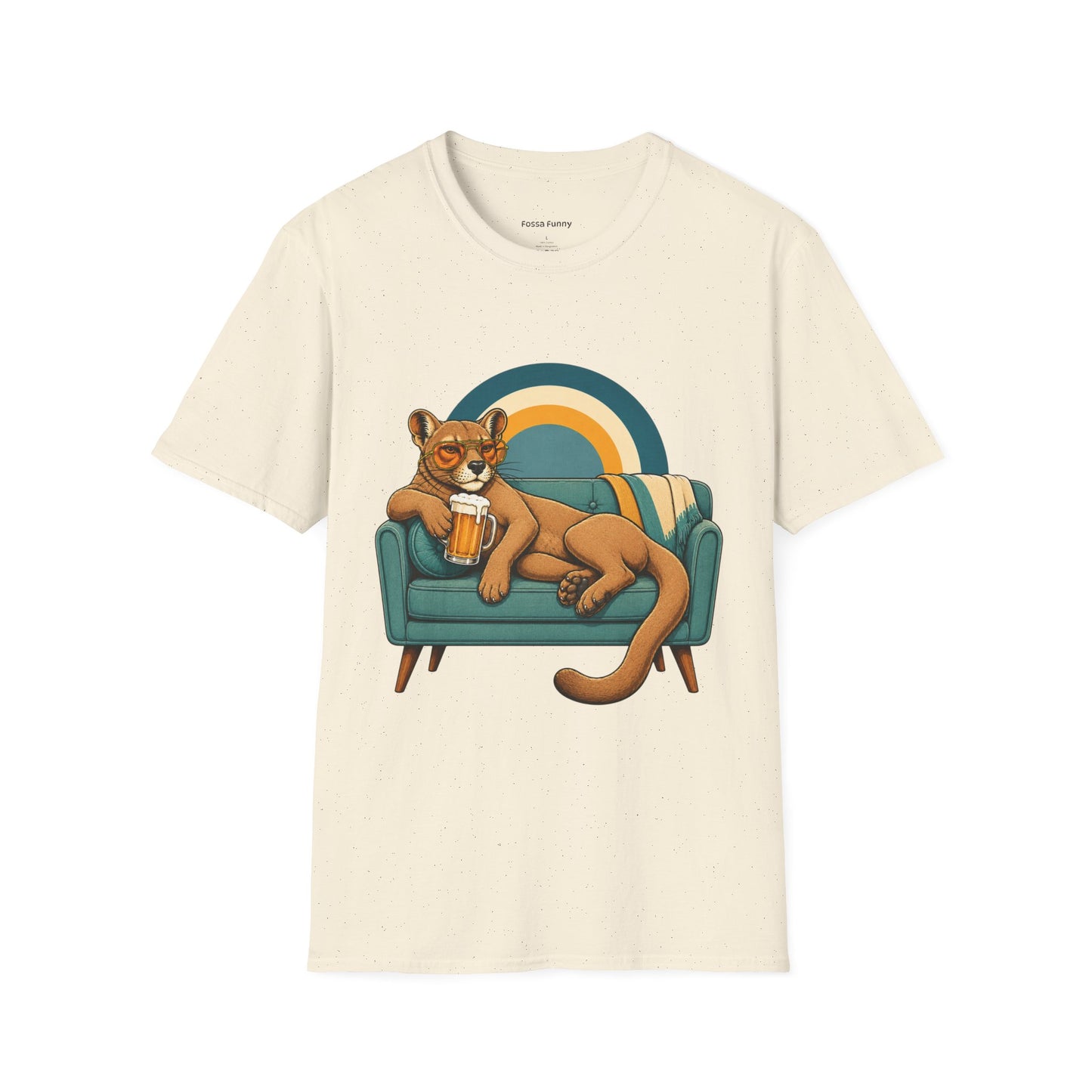 Lazy Fossa T-Shirt — Retro Fossa on Sofa Graphic Tee