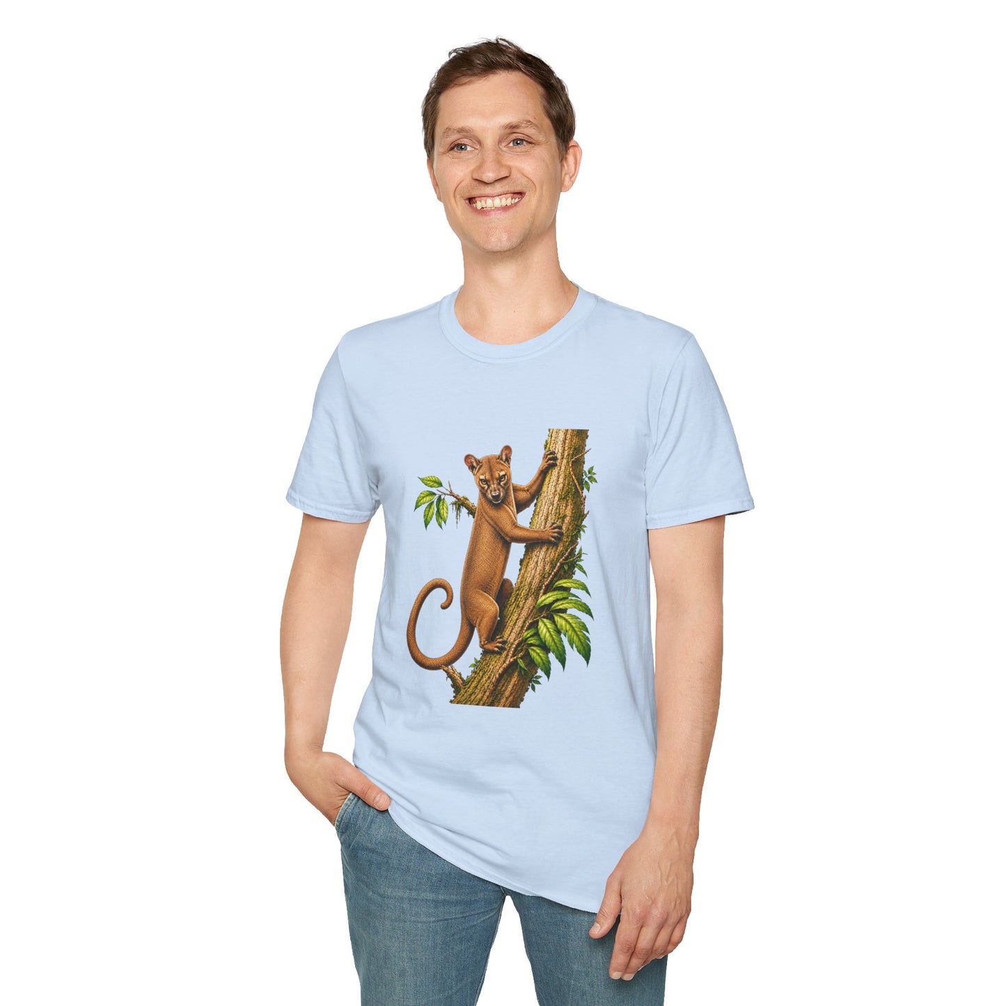 Climbing Fossa T-Shirt — Cute Madagascar Wildlife Graphic Tee