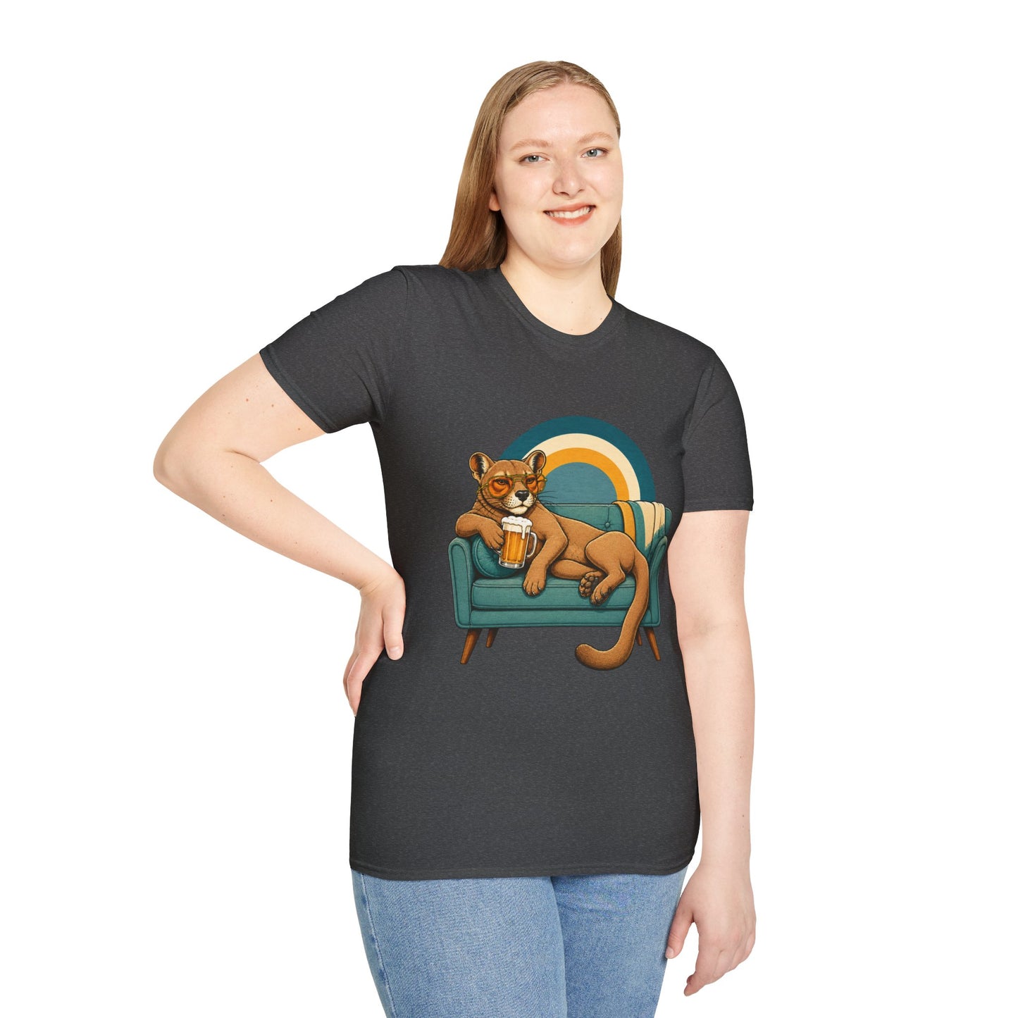 Lazy Fossa T-Shirt — Retro Fossa on Sofa Graphic Tee